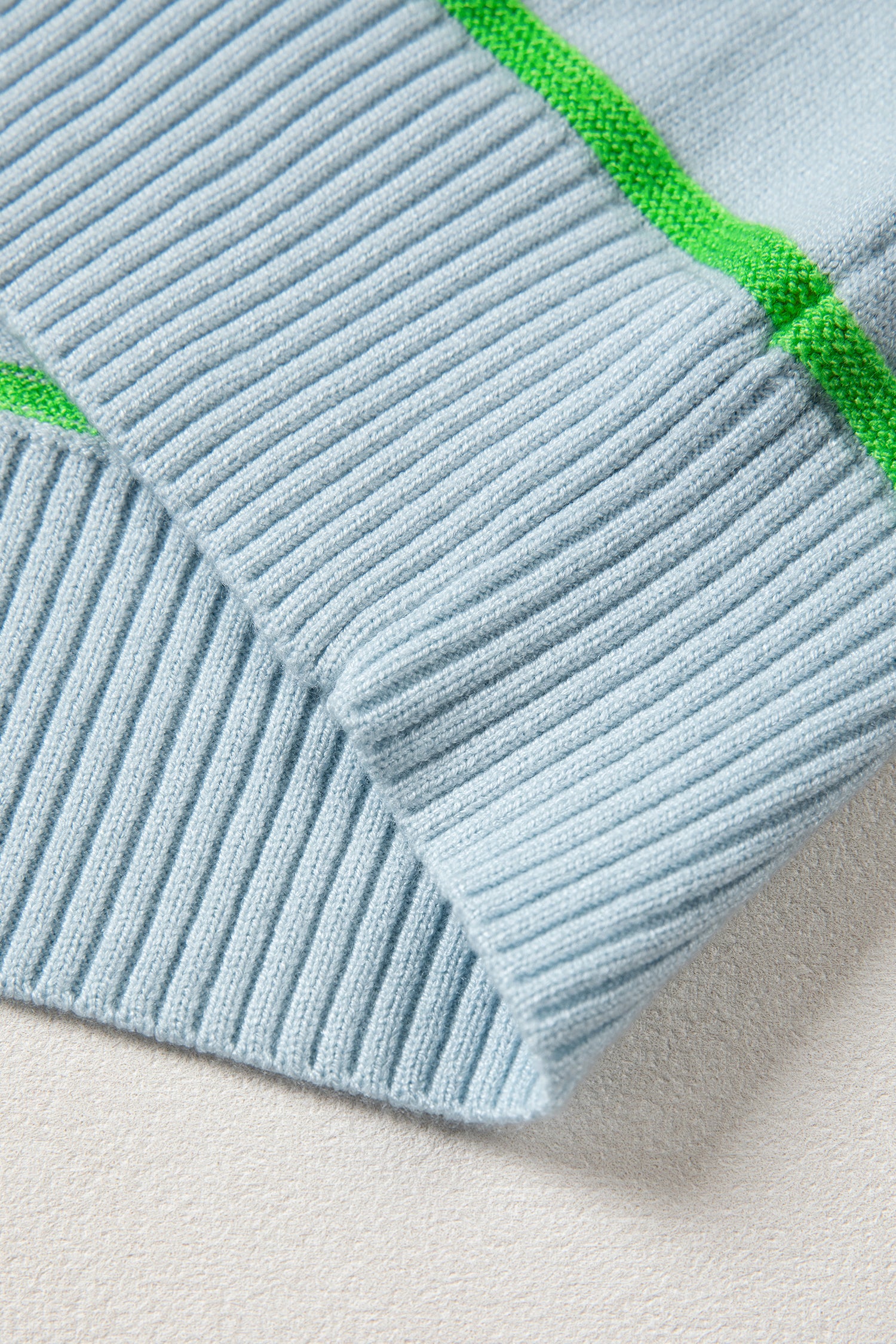 Sky Blue Stripe Round Neck Knitted Sweater Tank-TOPS / DRESSES-[Adult]-[Female]-2022 Online Blue Zone Planet