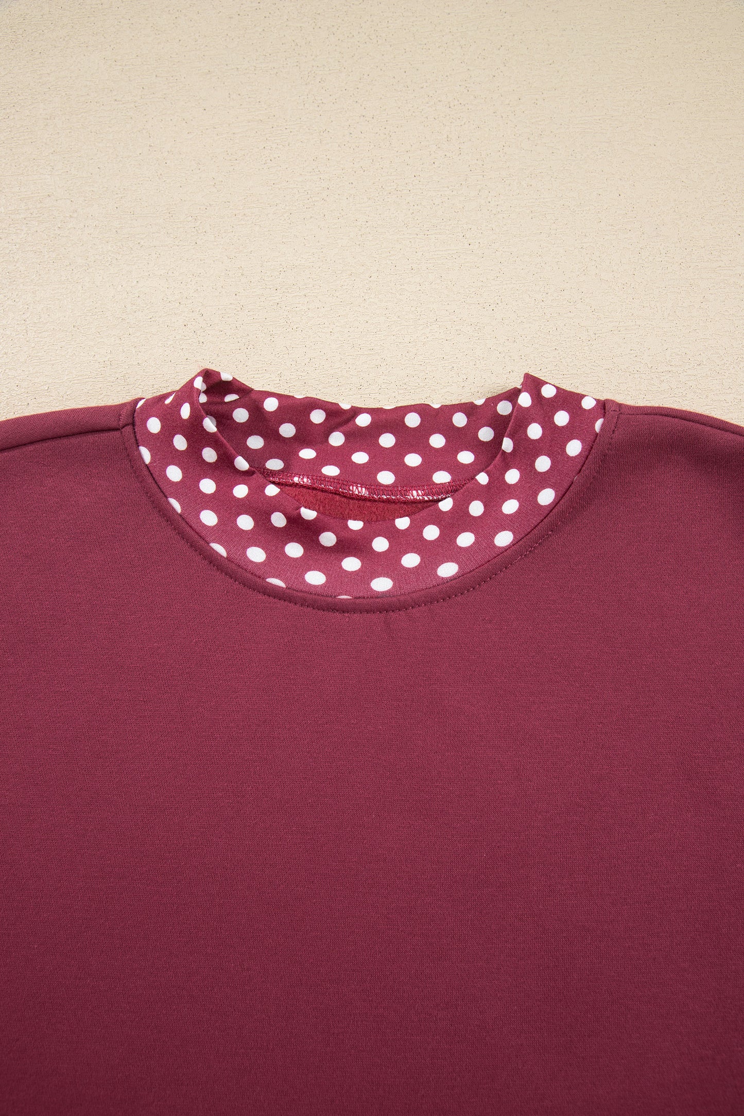 Dirty blue Colorblock Polka Dot Contrast Trim Oversized Sweatshirt-Tops/Sweatshirts & Hoodies-[Adult]-[Female]-2022 Online Blue Zone Planet