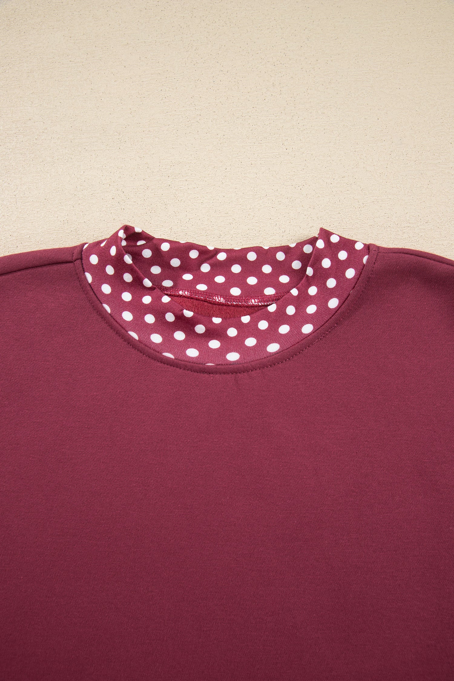 Dirty blue Colorblock Polka Dot Contrast Trim Oversized Sweatshirt-Tops/Sweatshirts & Hoodies-[Adult]-[Female]-2022 Online Blue Zone Planet