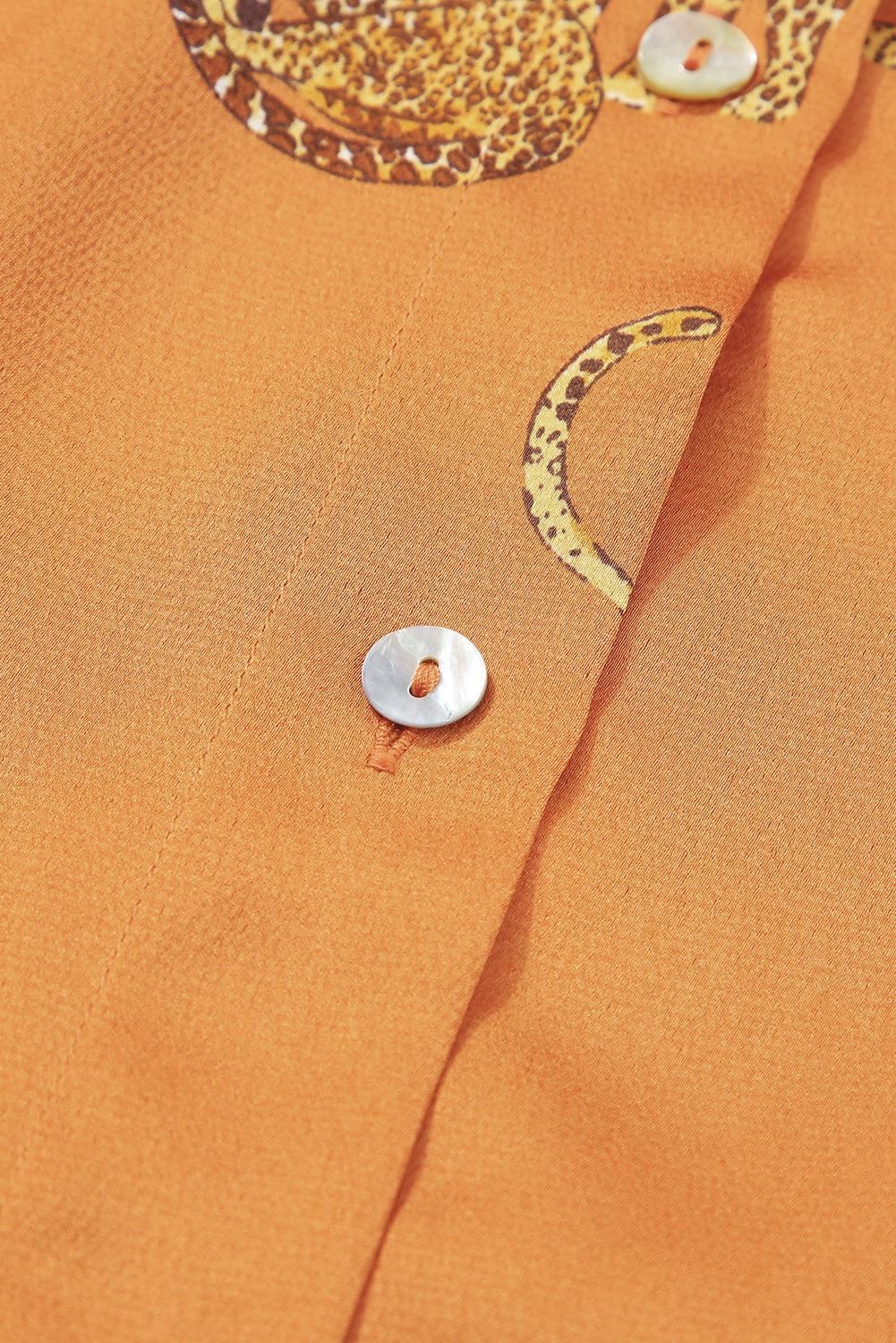 Mustard Cheetah Print Button-Up Split Shirt Dress Blue Zone Planet