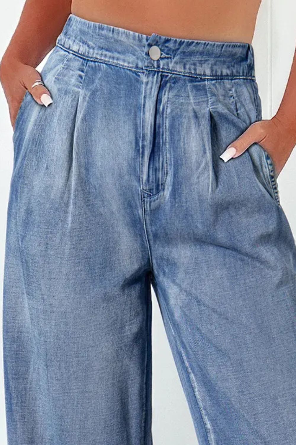 High Waist Wide Leg Jeans-[Adult]-[Female]-2022 Online Blue Zone Planet