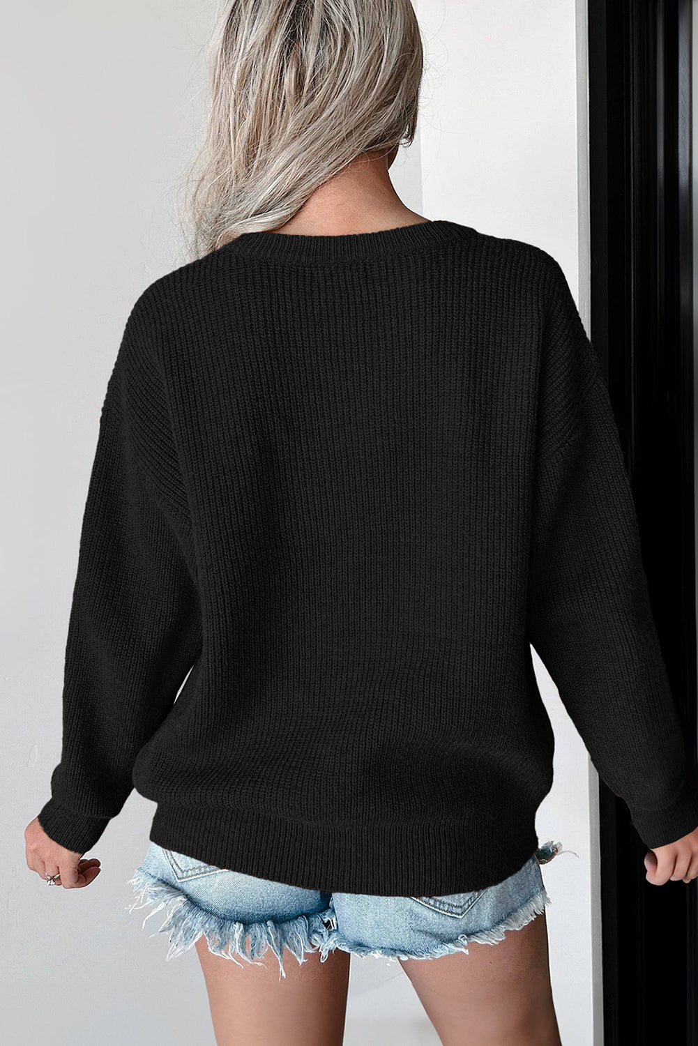 Black Hello Pumpkin Graphic Sweater-Sweaters & Cardigans/Sweaters-[Adult]-[Female]-2022 Online Blue Zone Planet