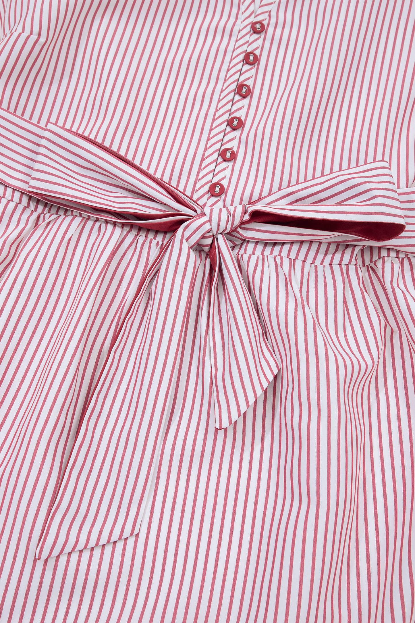 Red Stripe Plus Size Ruffled Hem Pinstriped Midi Dress-TOPS / DRESSES-[Adult]-[Female]-2022 Online Blue Zone Planet