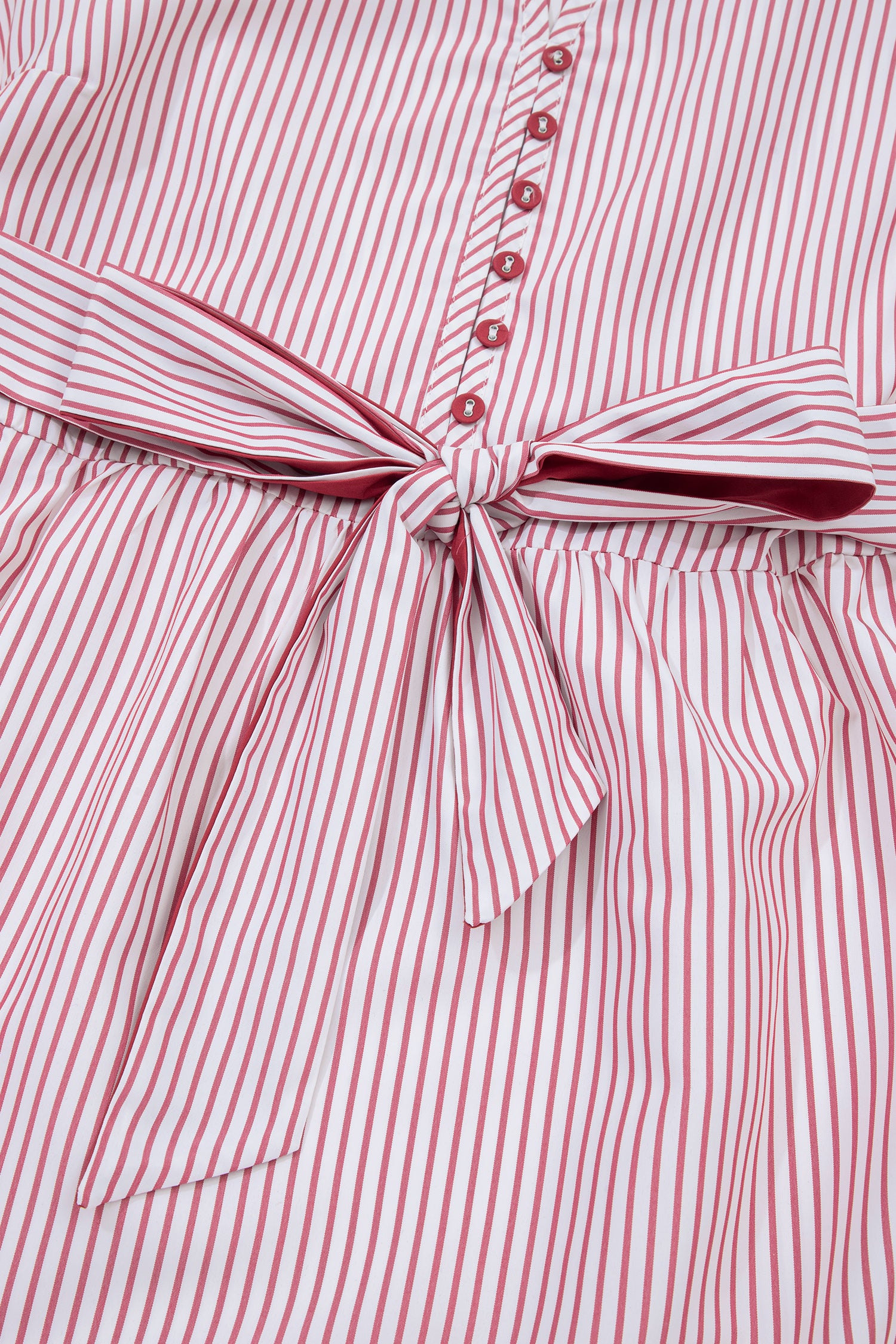 Red Stripe Plus Size Ruffled Hem Pinstriped Midi Dress-TOPS / DRESSES-[Adult]-[Female]-2022 Online Blue Zone Planet