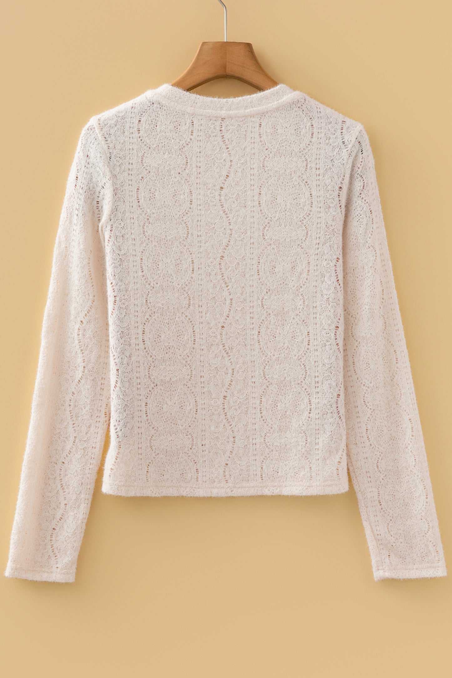 Jet Stream Semi Sheer Lace Long Sleeve Cropped Top-Tops/Long Sleeve Tops-[Adult]-[Female]-2022 Online Blue Zone Planet