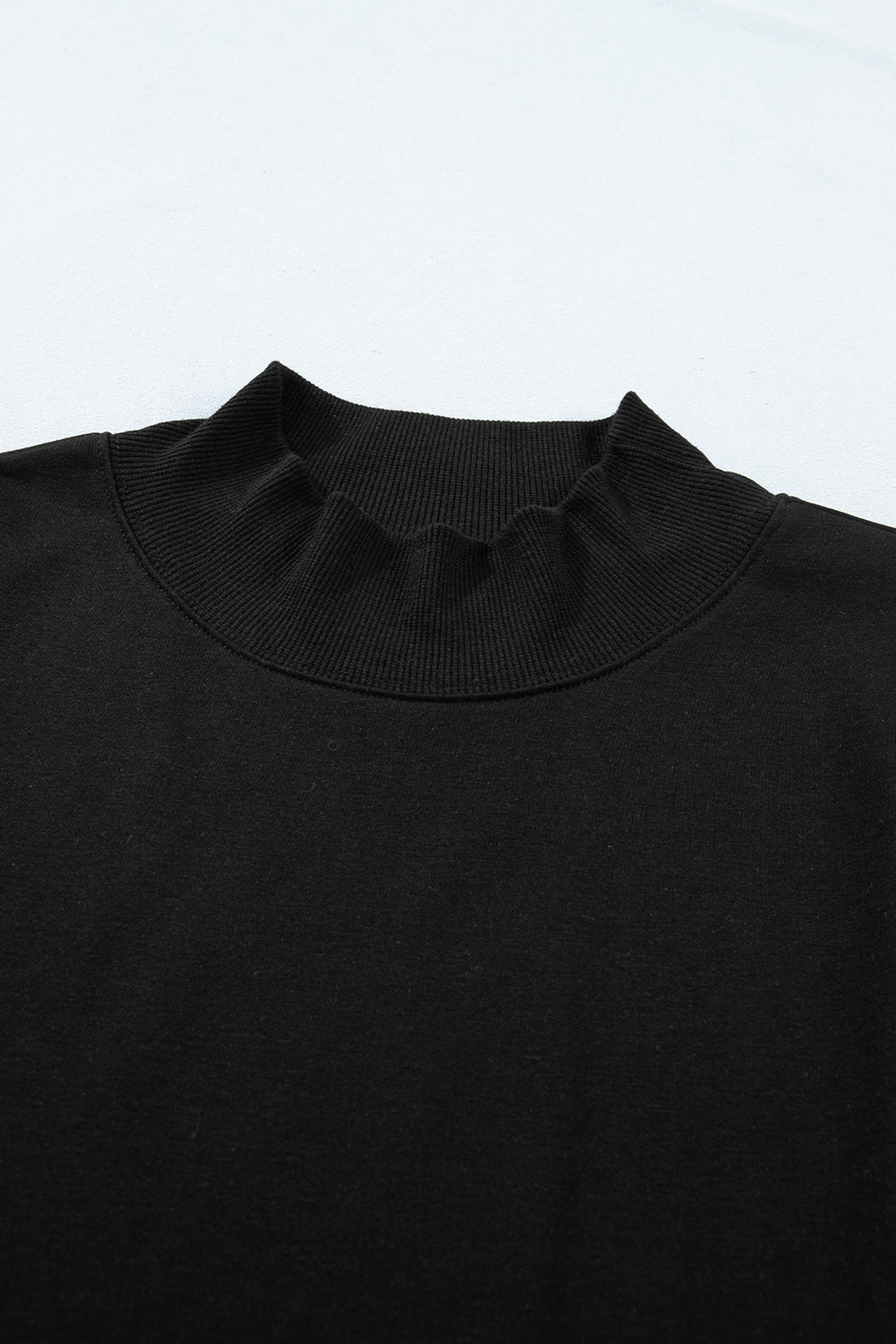 Black Solid Color High Neck Cap Sleeve Loose Top-Tops/Tops & Tees-[Adult]-[Female]-2022 Online Blue Zone Planet