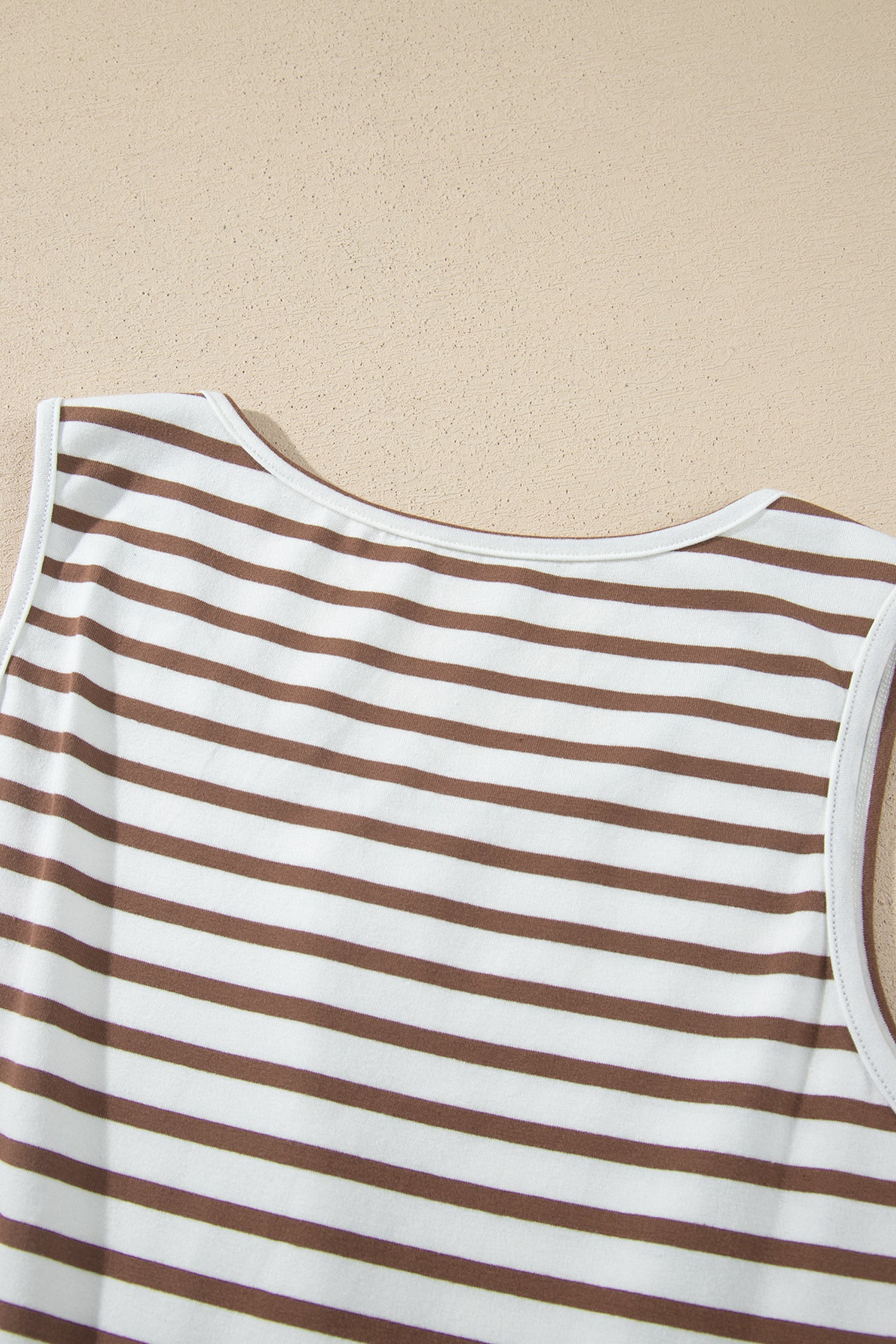Chestnut Striped Colorblock Patchwork Sleeveless Casual Long Dress-TOPS / DRESSES-[Adult]-[Female]-2022 Online Blue Zone Planet