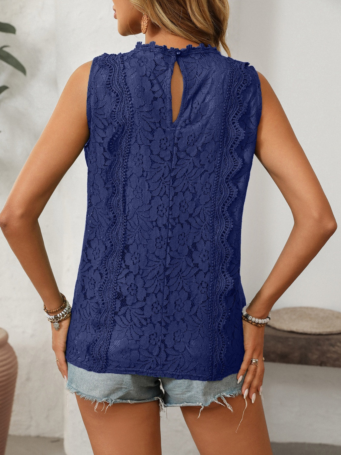 Mandy Lace V-Neck Tank-TOPS / DRESSES-[Adult]-[Female]-2022 Online Blue Zone Planet