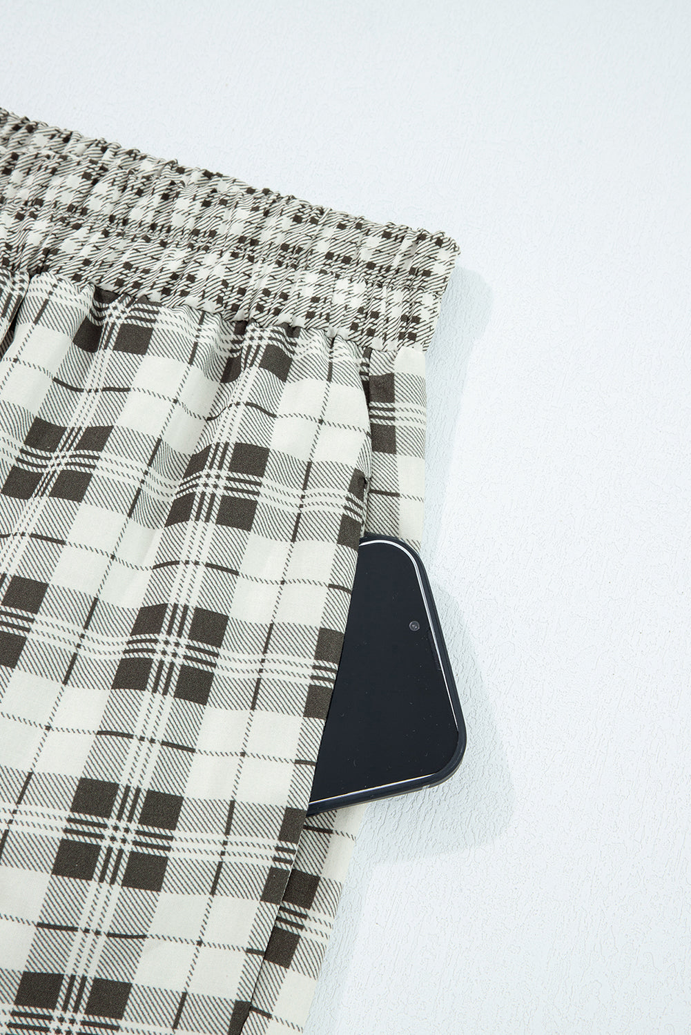 Gray Plaid Wide Leg Casual Pants-TOPS / DRESSES-[Adult]-[Female]-2022 Online Blue Zone Planet