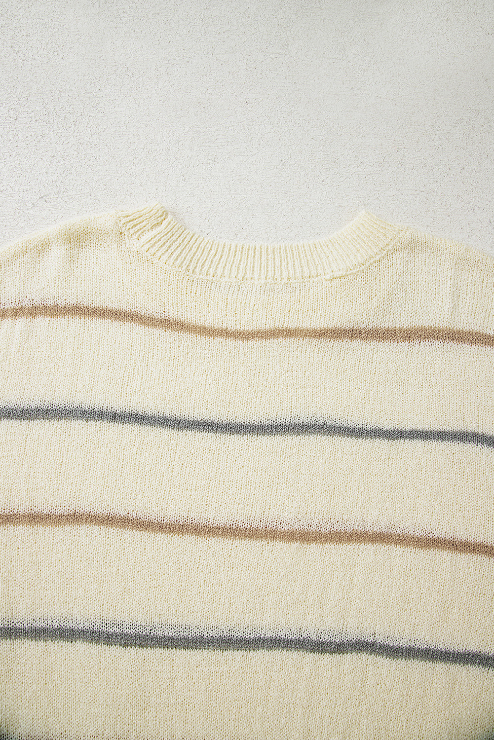 Multicolour Striped Ribbed Edge Drop Shoulder Sweater-TOPS / DRESSES-[Adult]-[Female]-2022 Online Blue Zone Planet