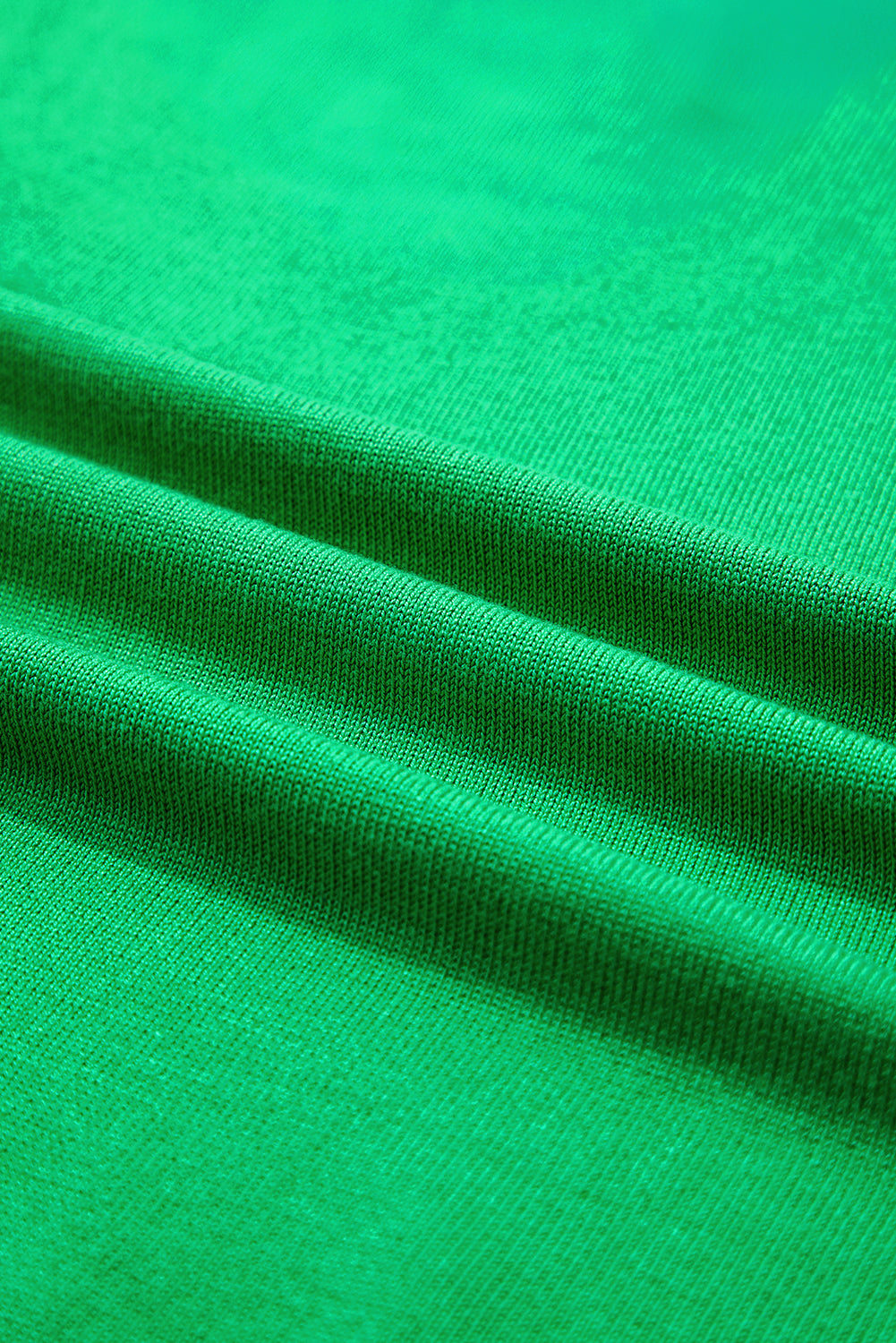 Green Contrast Trim Round Neck Short Sleeve Loose Knit Sweater-TOPS / DRESSES-[Adult]-[Female]-2022 Online Blue Zone Planet