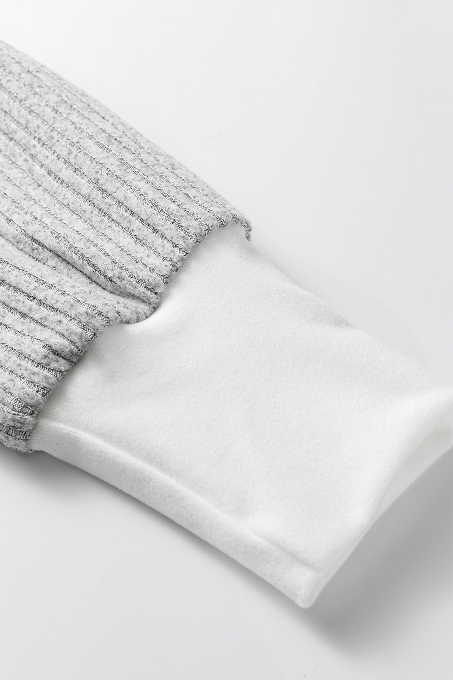 Gray Leopard Print Colorblock Patchwork Ribbed Knit Top-Tops/Long Sleeve Tops-[Adult]-[Female]-2022 Online Blue Zone Planet