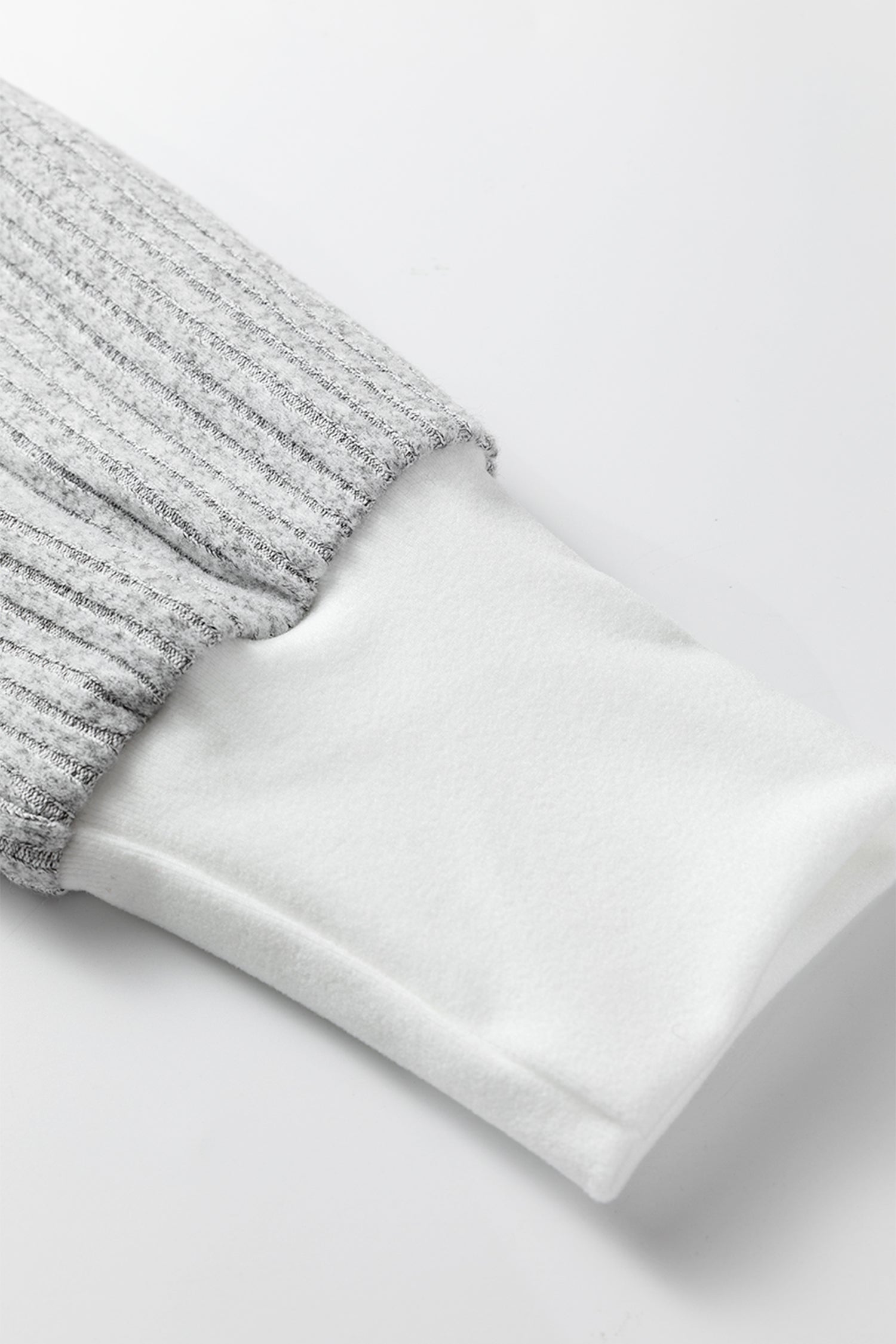 Gray Leopard Print Colorblock Patchwork Ribbed Knit Top-Tops/Long Sleeve Tops-[Adult]-[Female]-2022 Online Blue Zone Planet