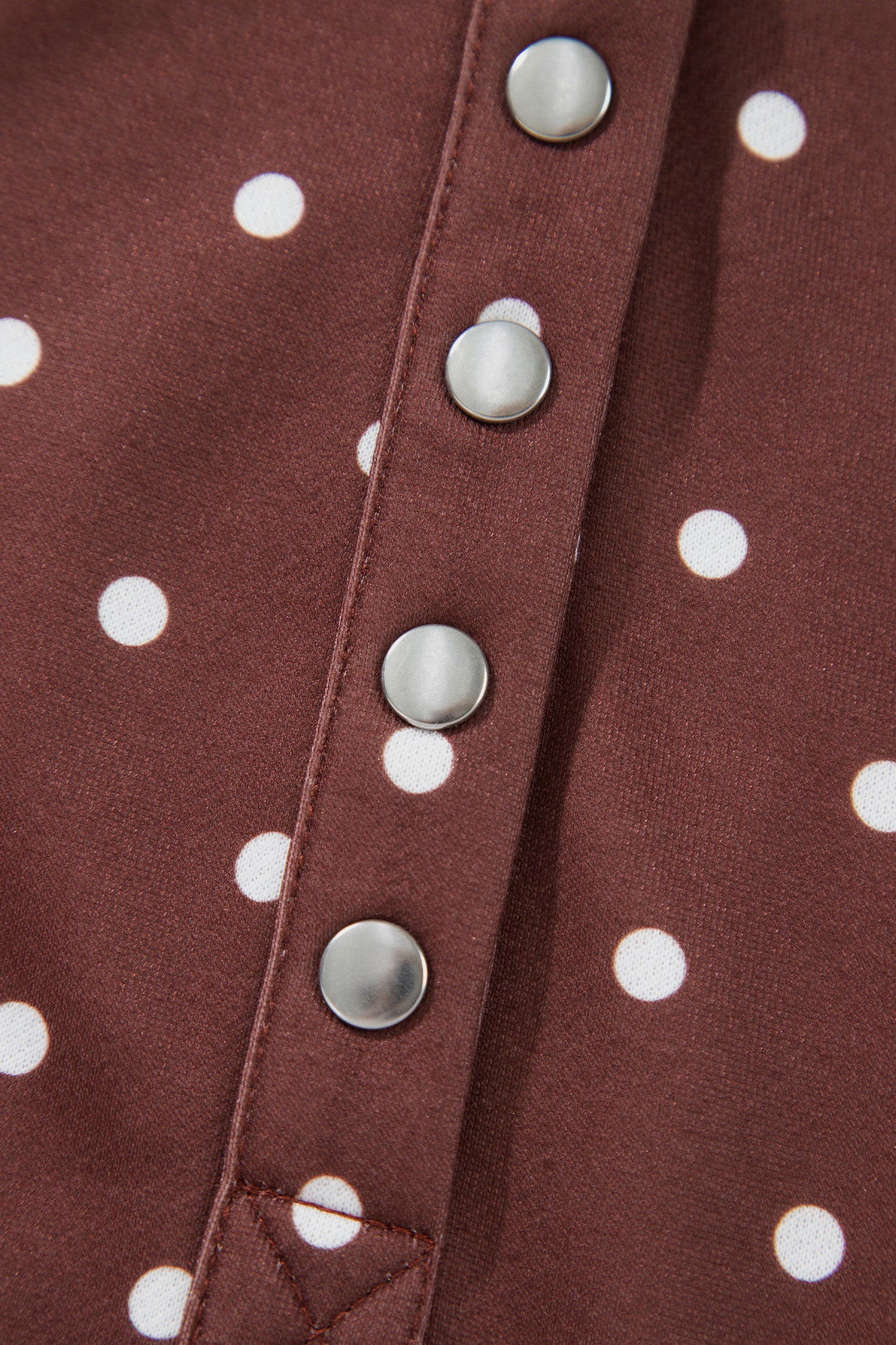 Pink Polka Dot Print Metal Button Collar Casual Pullover Sweatshirt-Tops/Sweatshirts & Hoodies-[Adult]-[Female]-2022 Online Blue Zone Planet