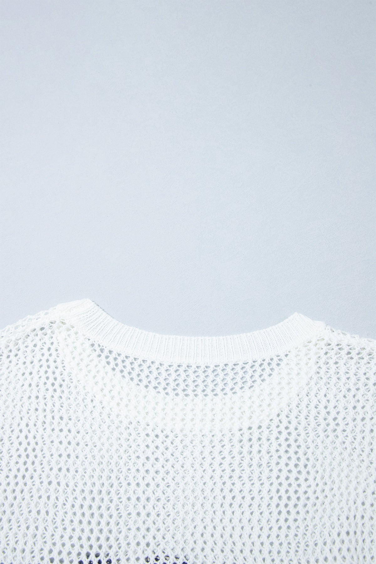White Chenille BEACH Lettering Hollow Out Knit Casual Sweater-Sweaters & Cardigans/Sweaters-[Adult]-[Female]-2022 Online Blue Zone Planet