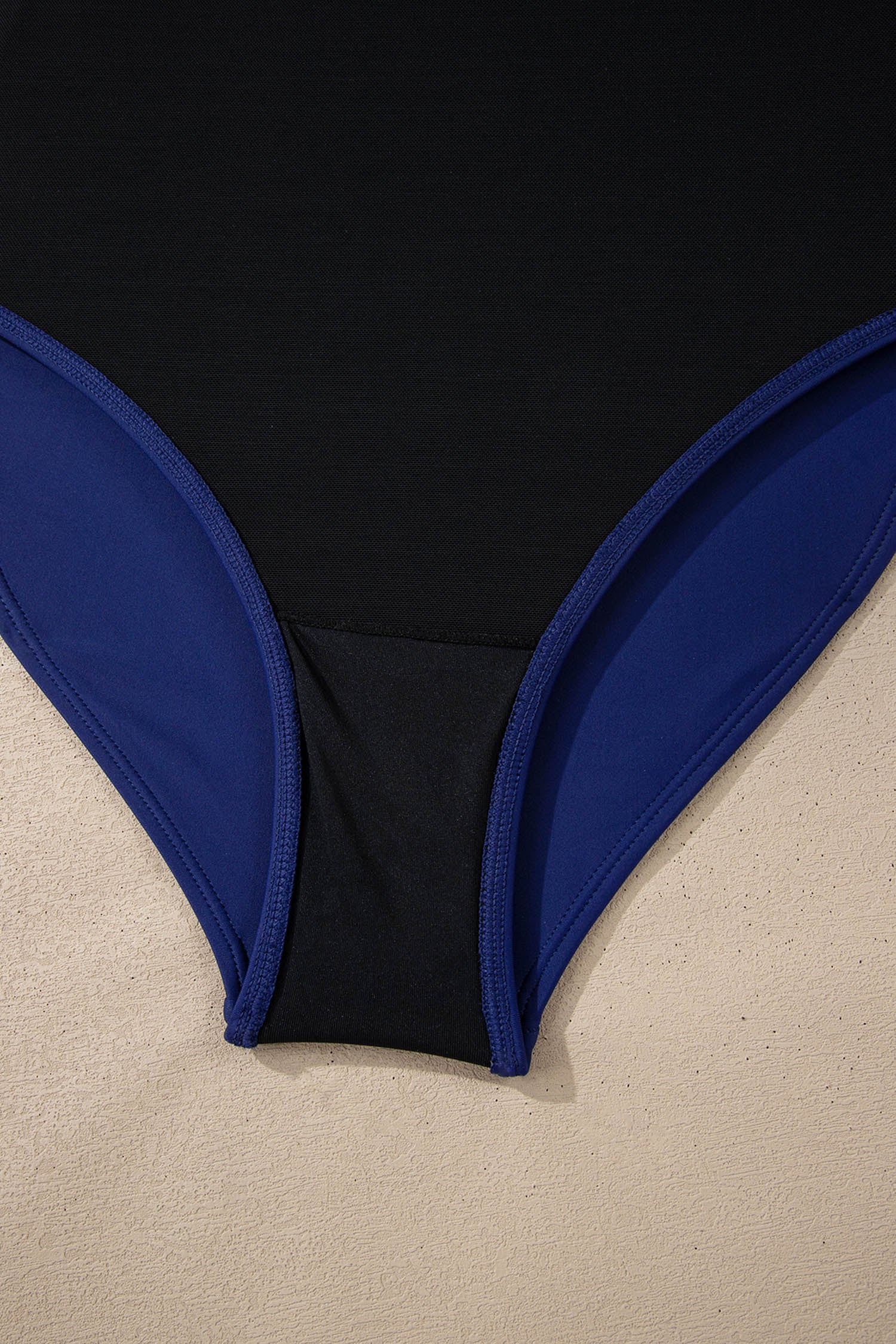 Navy Blue Color Block Detail Adjustable Straps One Piece Swimsuit-Swimwear/One Piece Swimsuit-[Adult]-[Female]-2022 Online Blue Zone Planet