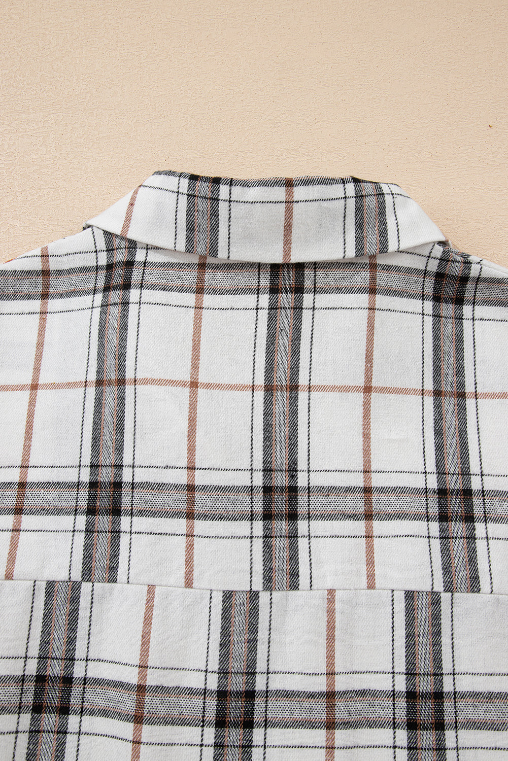 Red Plaid Print Collared V Neck Loose Blouse With Side Slits-Tops/Blouses & Shirts-[Adult]-[Female]-2022 Online Blue Zone Planet
