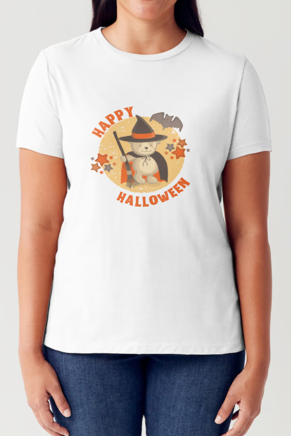 Simply Love Full Size HAPPY HALLOWEEN Short Sleeve Tubular T-Shirt-TOPS / DRESSES-[Adult]-[Female]-White-S-2022 Online Blue Zone Planet