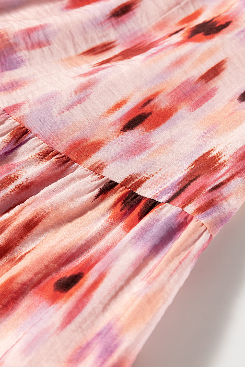 Pink Abstract Watercolor Tie Dye Tiered Maxi Skirt-Skirts-[Adult]-[Female]-2022 Online Blue Zone Planet