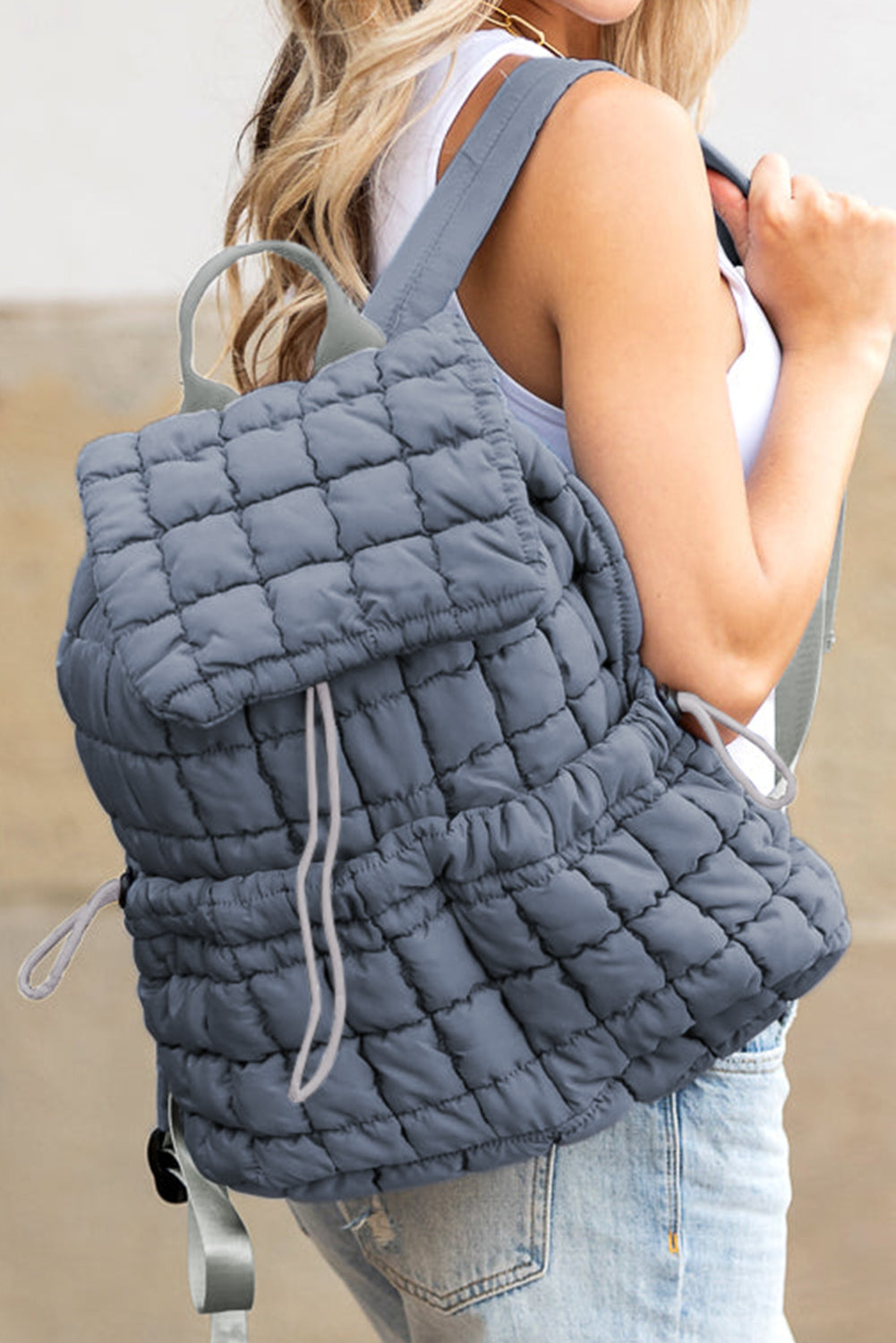 Pink Solid Flapped Quilted Puffer Backpack-Bracelets-[Adult]-[Female]-2022 Online Blue Zone Planet