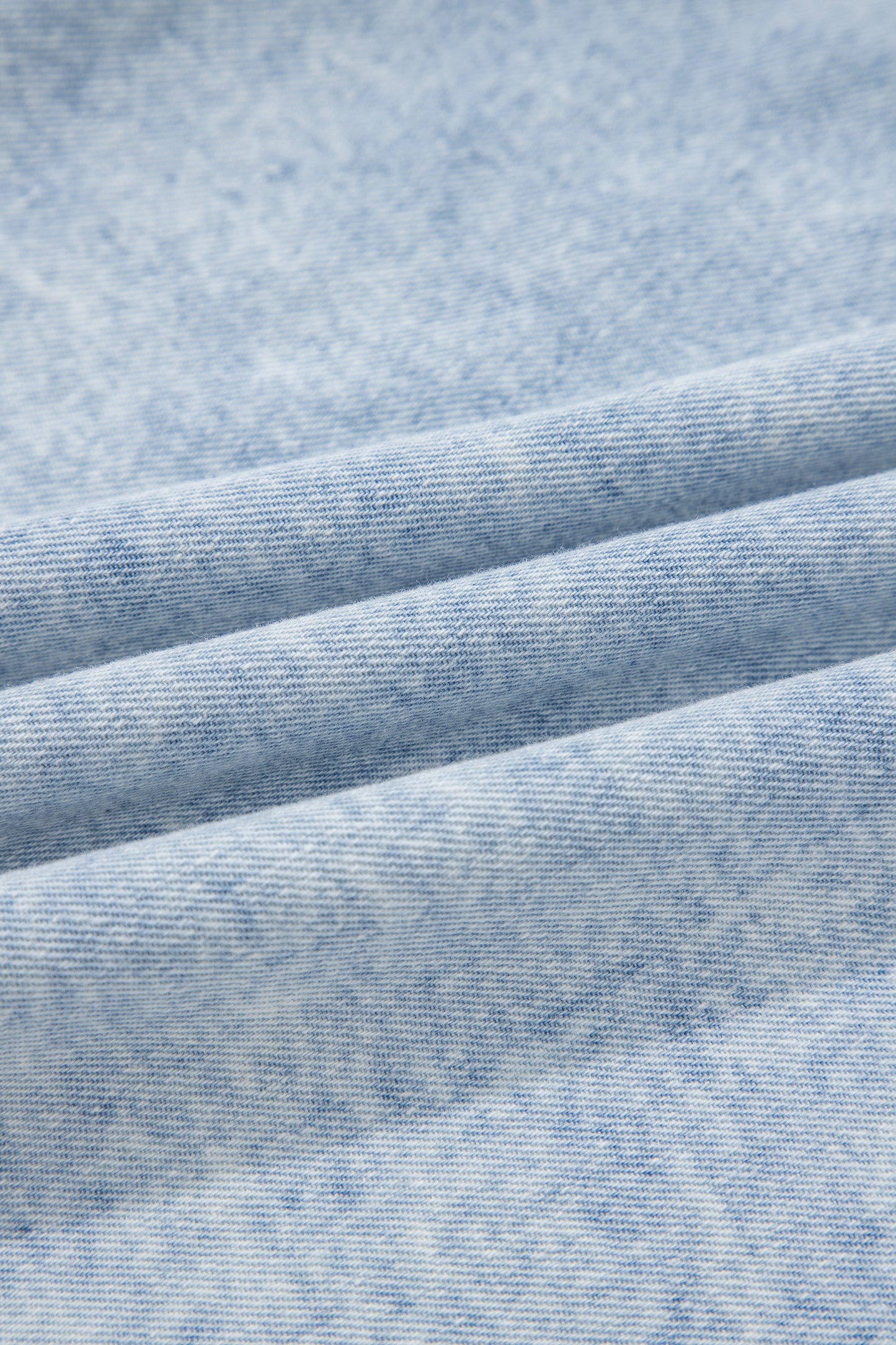 Beau Blue Ruffle Pleated Detail Vintage Washed Denim Top-Tops/Tops & Tees-[Adult]-[Female]-2022 Online Blue Zone Planet