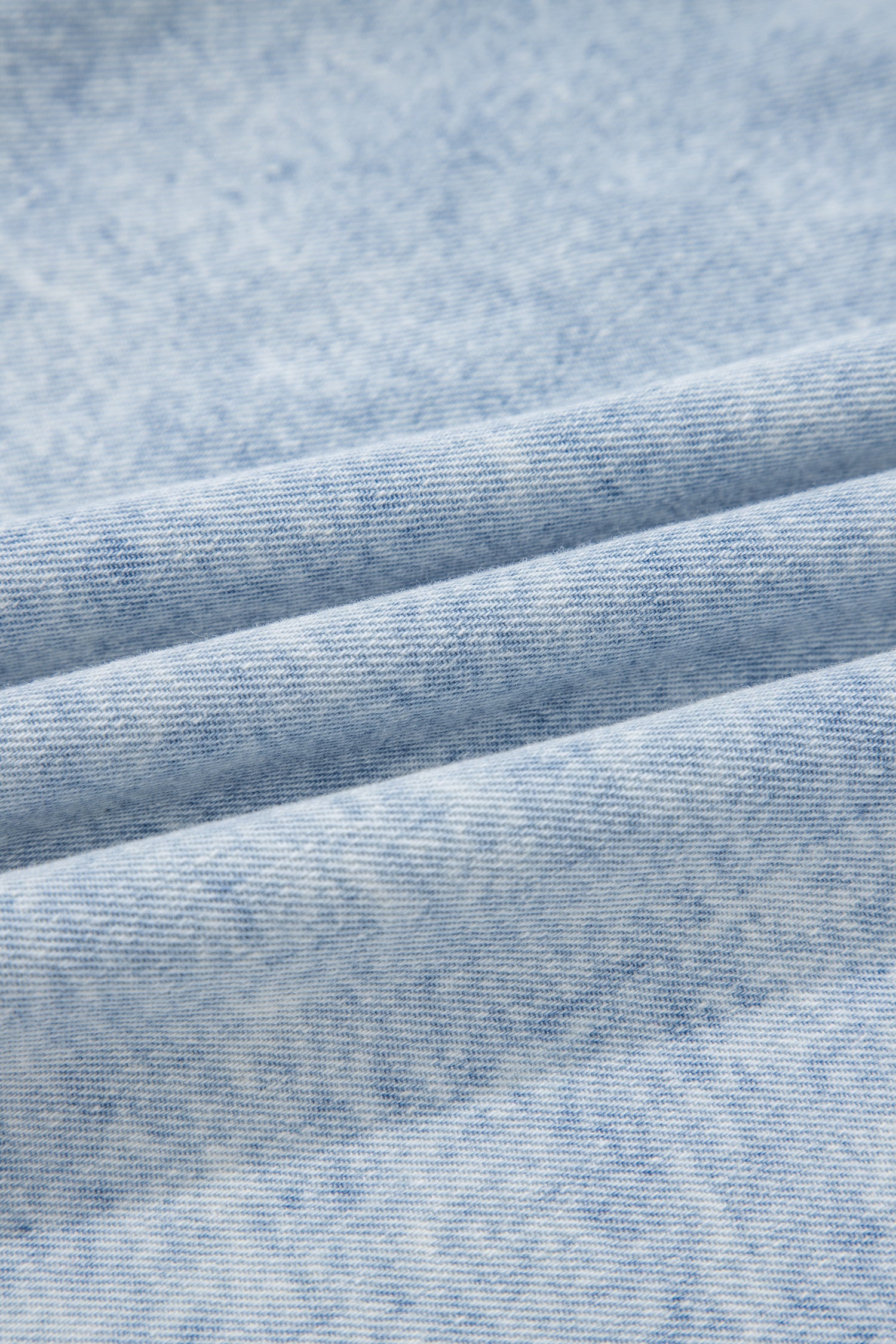 Beau Blue Ruffle Pleated Detail Vintage Washed Denim Top-Tops/Tops & Tees-[Adult]-[Female]-2022 Online Blue Zone Planet