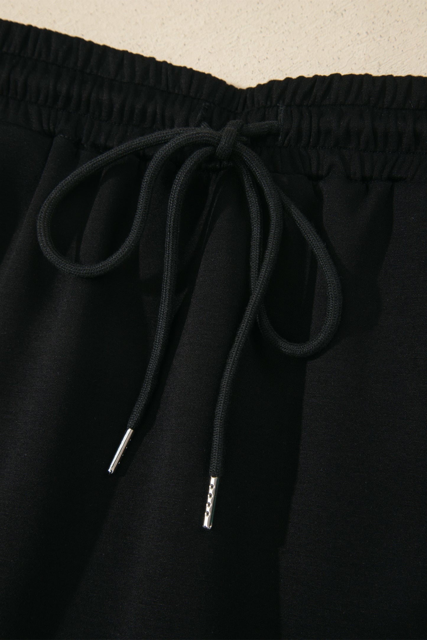 Black Preppy Striped Trim V Neck Polo Tee Drawstring Skirt Set-Two Piece Sets/Two Piece Dresses-[Adult]-[Female]-2022 Online Blue Zone Planet