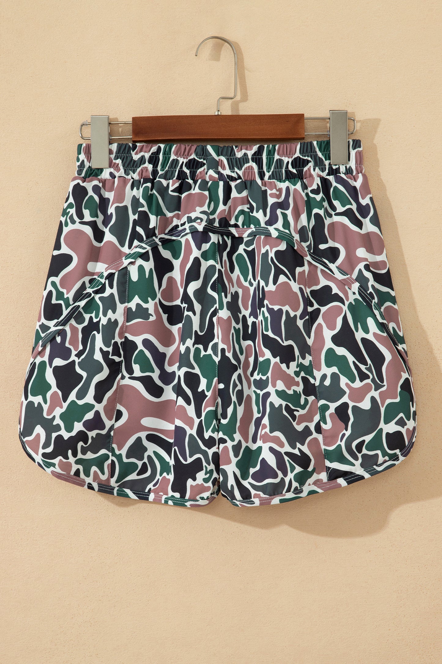 Multicolour Camouflage Print Athletic Lined Shorts-Bottoms/Casual Shorts-[Adult]-[Female]-2022 Online Blue Zone Planet