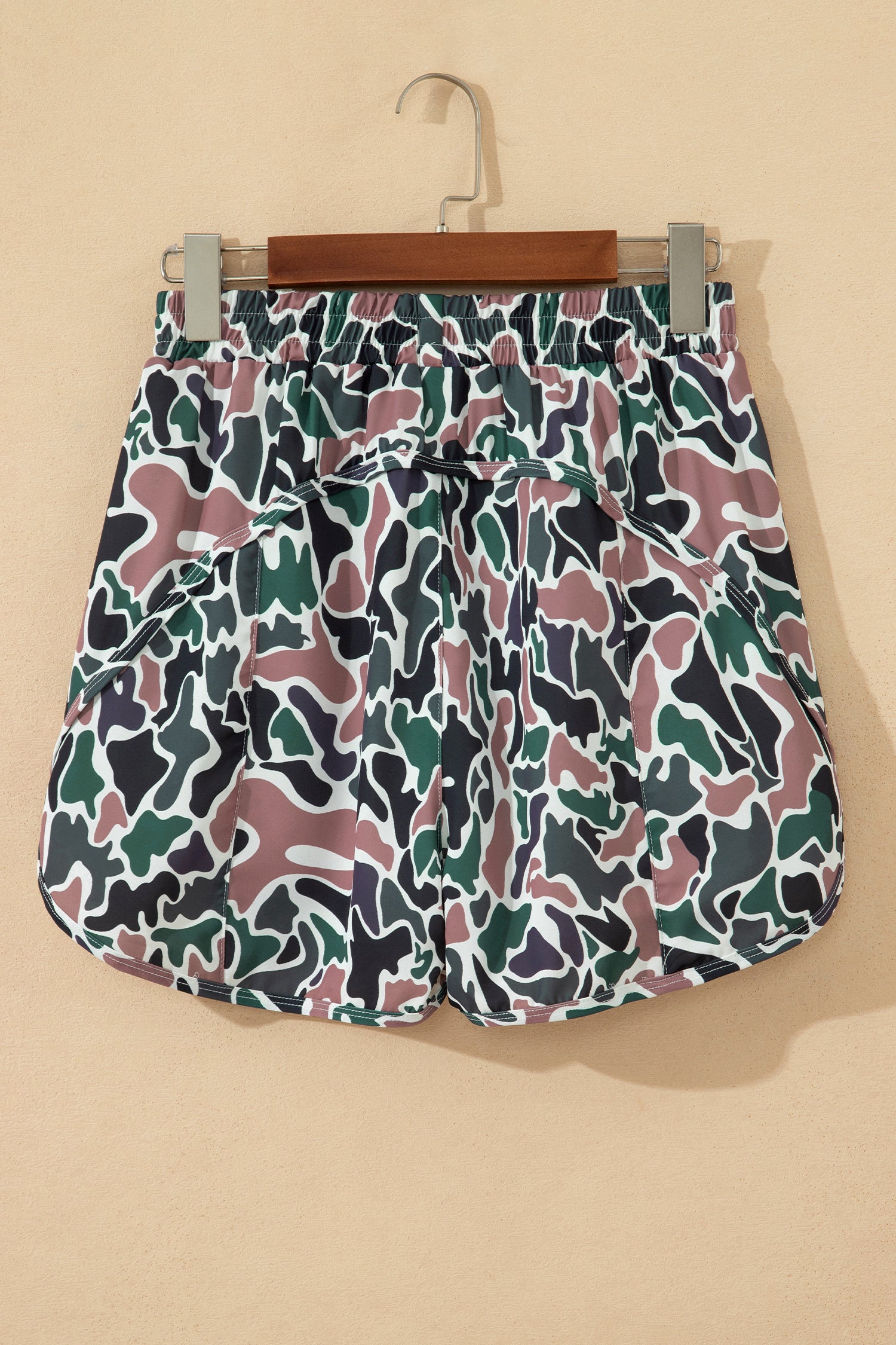 Multicolour Camouflage Print Athletic Lined Shorts-Bottoms/Casual Shorts-[Adult]-[Female]-2022 Online Blue Zone Planet