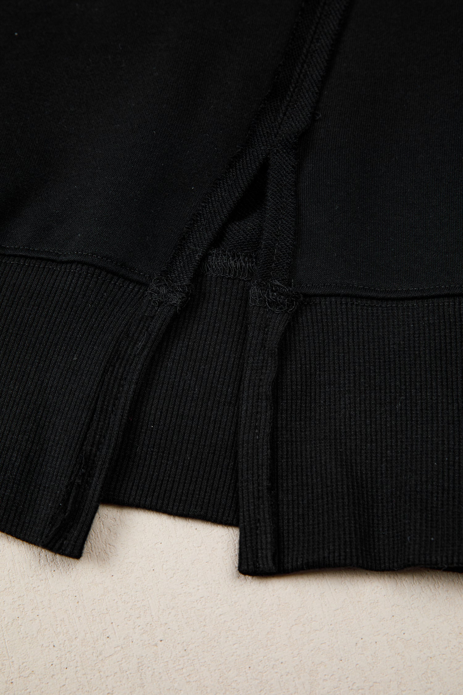 Black Bow Sequin XOXO Letter Graphic Exposed Seam Baggy Sweatshirt-Tops/Sweatshirts & Hoodies-[Adult]-[Female]-2022 Online Blue Zone Planet