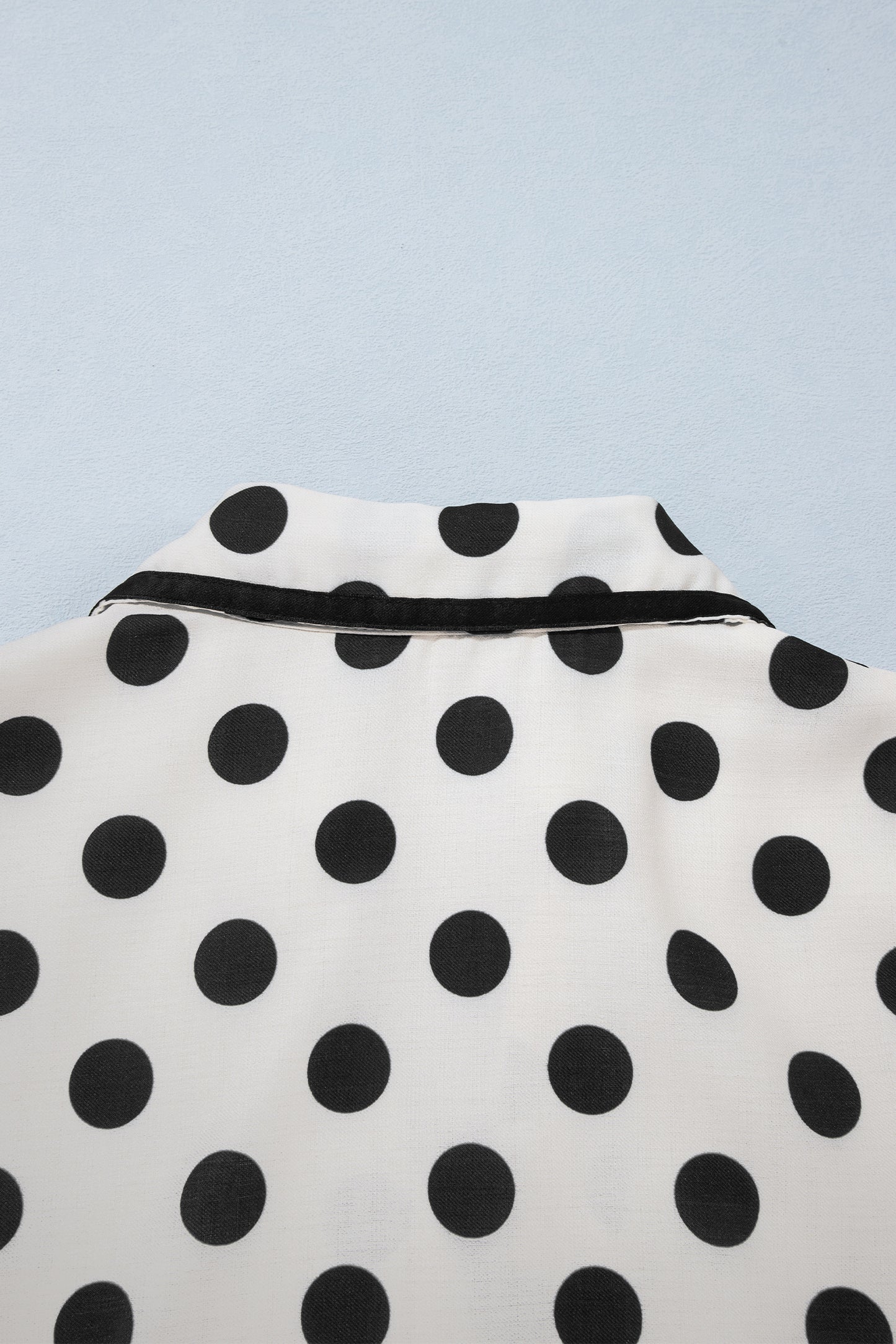 White Polka Dot Half Sleeve Collar V Neck Pocketed Casual Mini Dress-TOPS / DRESSES-[Adult]-[Female]-2022 Online Blue Zone Planet