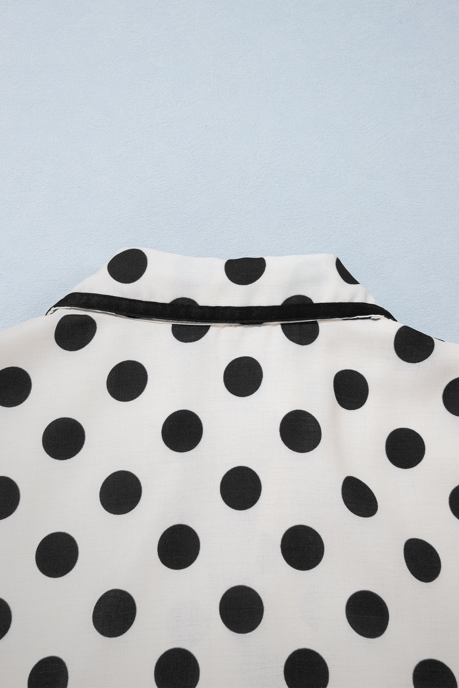 White Polka Dot Half Sleeve Collar V Neck Pocketed Casual Mini Dress-TOPS / DRESSES-[Adult]-[Female]-2022 Online Blue Zone Planet