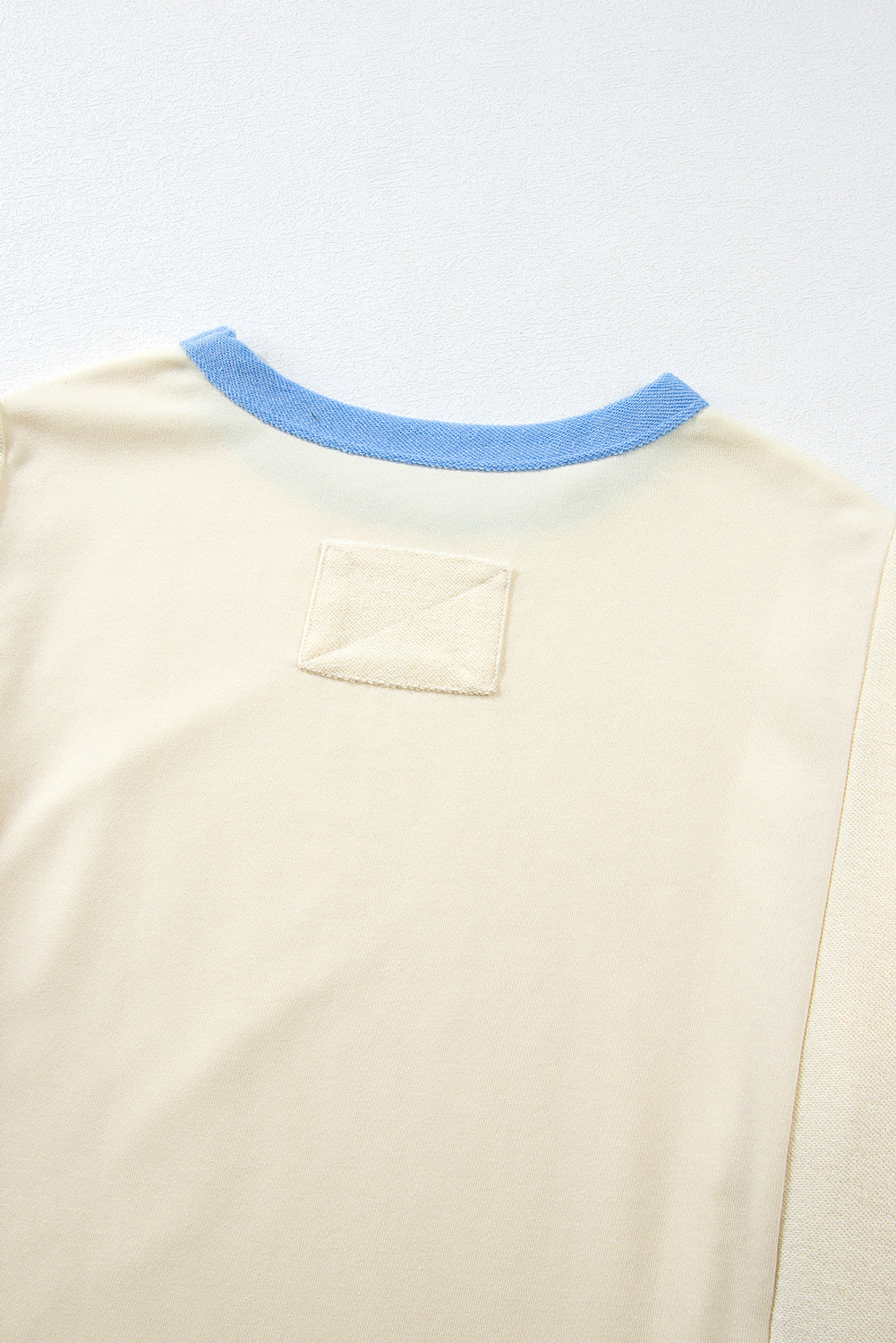 Parchment Star Patchwork Exposed Seam Oversized Sweatshirt-Sweatshirts & Hoodies-[Adult]-[Female]-2022 Online Blue Zone Planet