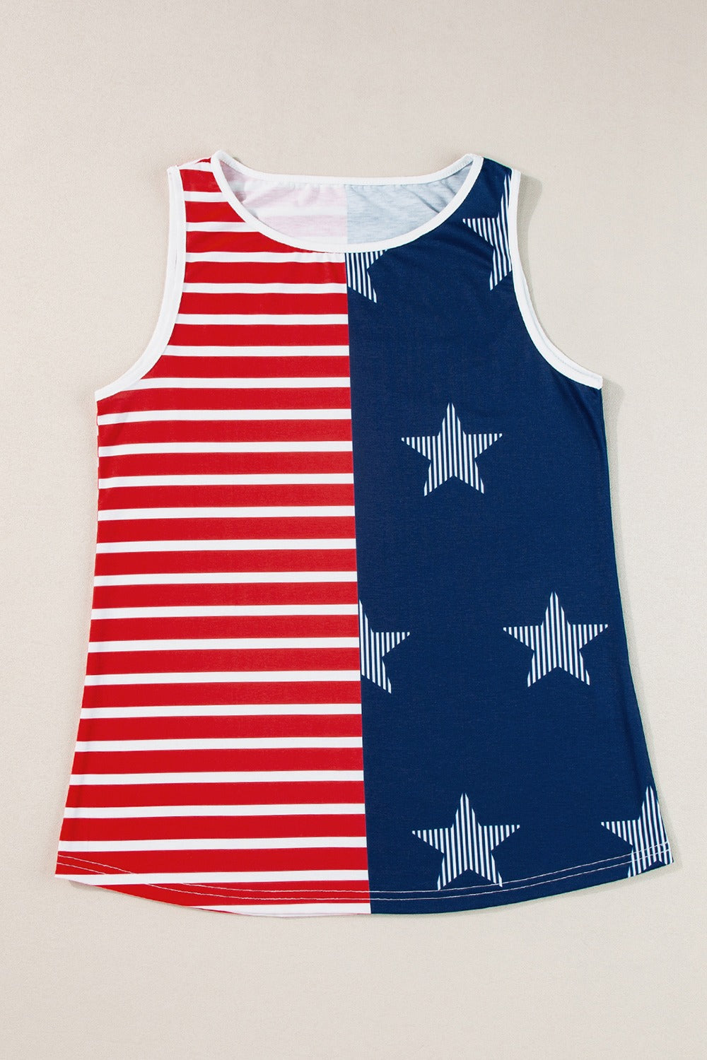 Blue Zone Planet | US Flag Round Neck Tank-TOPS / DRESSES-[Adult]-[Female]-2022 Online Blue Zone Planet