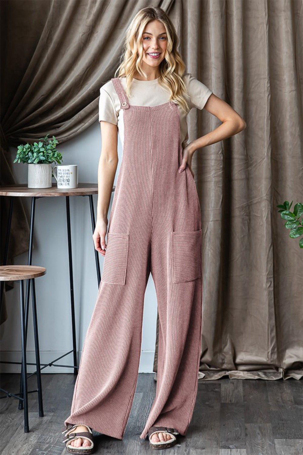 Heimish Full Size Ribbed Front Pocket Sleeveless Jumpsuit-TOPS / DRESSES-[Adult]-[Female]-Lt Mauve-S-2022 Online Blue Zone Planet