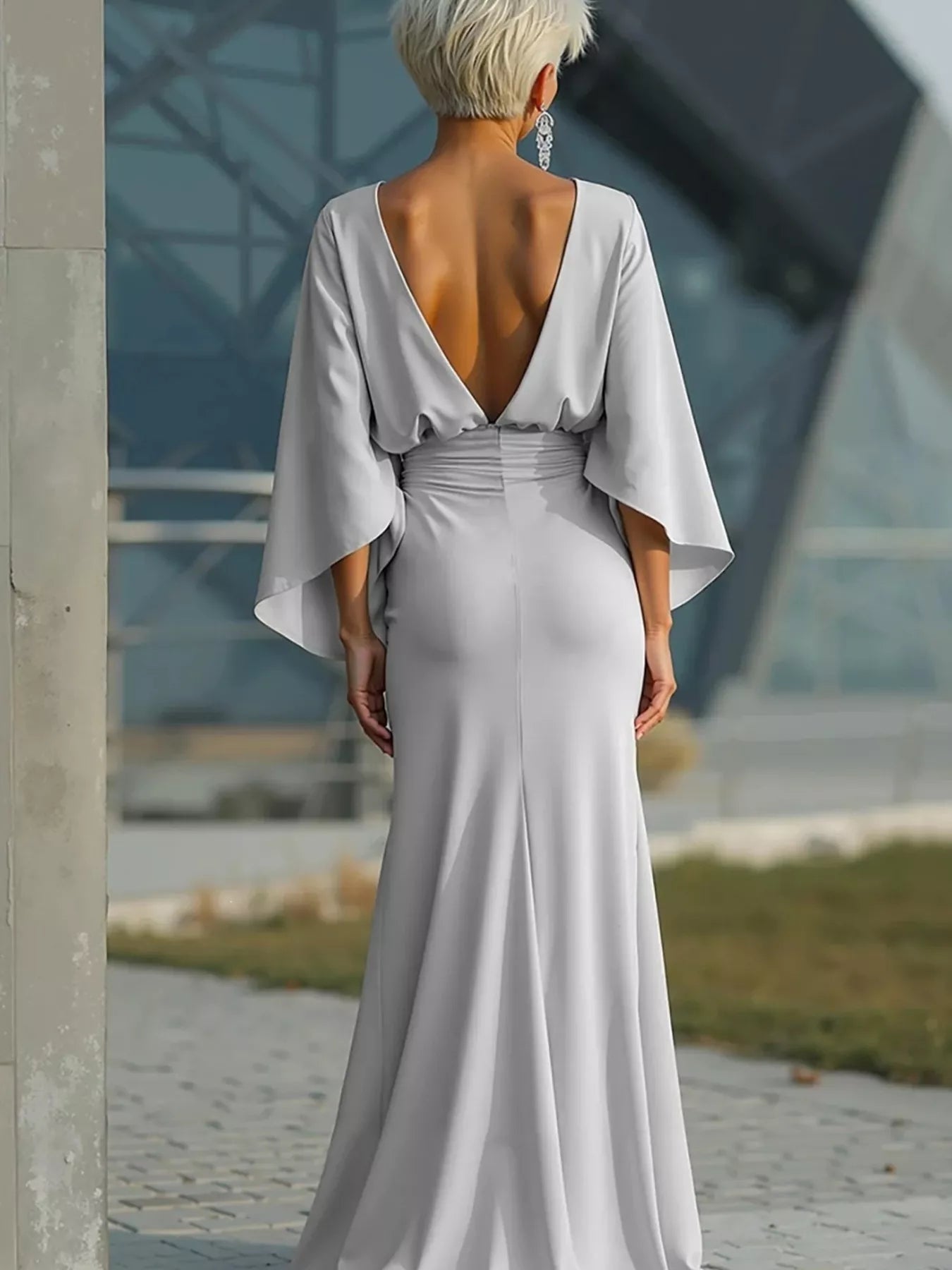batwing backless dress EsEiCo Womens Fashion Short Dresses Backless Turtleneck Batwing Sleeve Open Back Bodycon Mini Shirt Dress For Women 2025 at Amazon Women's Clothing store