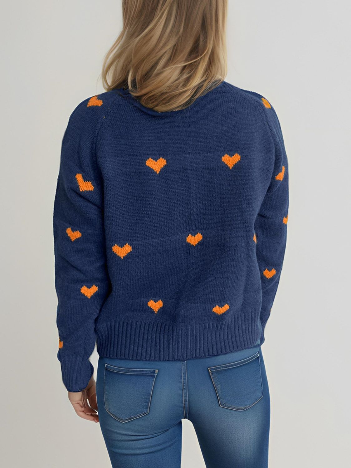 Heart Round Neck Zip Up Cardigan-NEW ARRIVALS-[Adult]-[Female]-2022 Online Blue Zone Planet