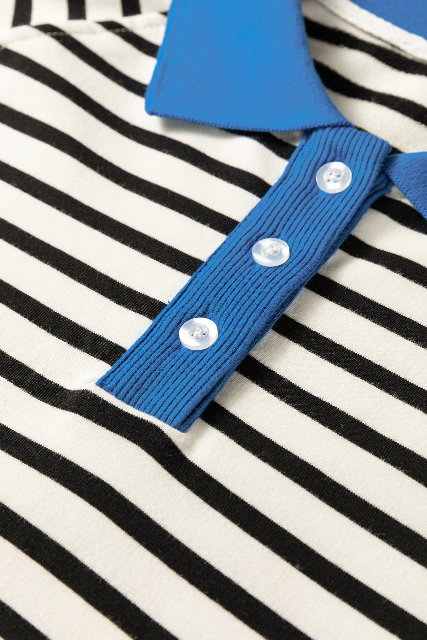 Black Stripe Color Block Patchwork Button Polo Collar Side Slit Sweatshirt-Tops/Sweatshirts & Hoodies-[Adult]-[Female]-2022 Online Blue Zone Planet