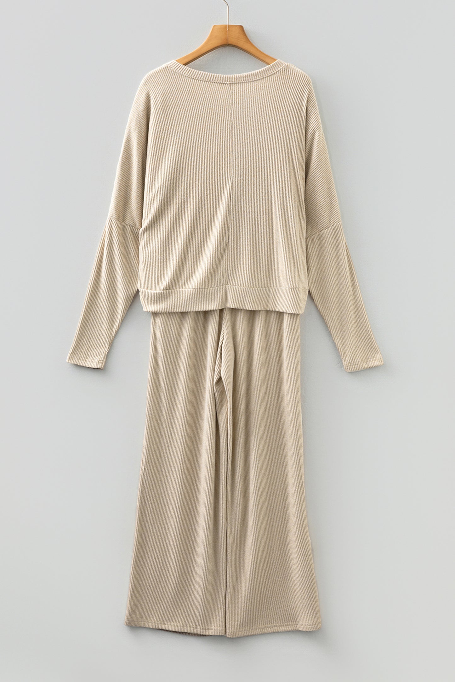 Jet Stream 3D Ribbed V Neck Pullover Drawstring Pants 2 Piece Lounge Set-Loungewear & Sleepwear/Loungewear-[Adult]-[Female]-2022 Online Blue Zone Planet