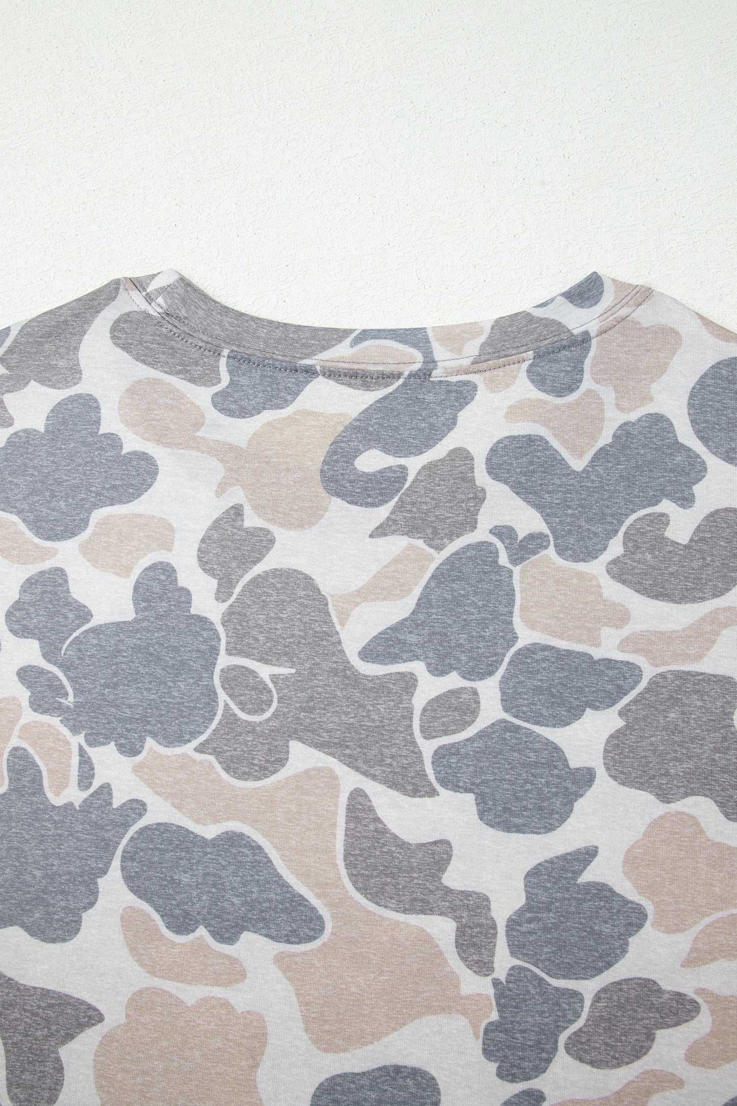 Multicolour Retro Camouflage Print Womens Casual T Shirt-Tops/Tops & Tees-[Adult]-[Female]-2022 Online Blue Zone Planet