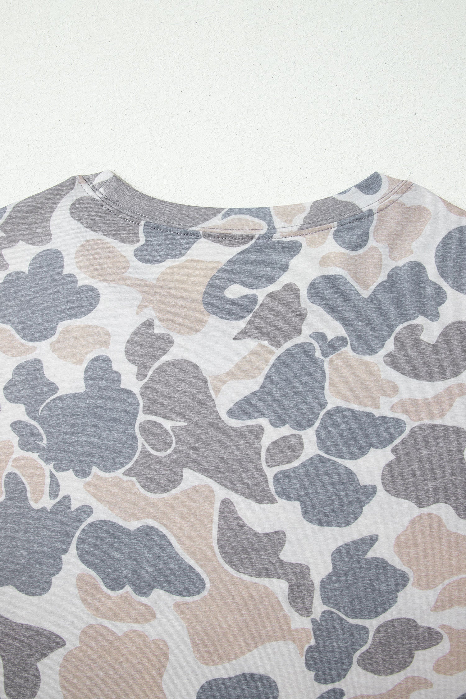 Multicolour Retro Camouflage Print Womens Casual T Shirt-Tops/Tops & Tees-[Adult]-[Female]-2022 Online Blue Zone Planet