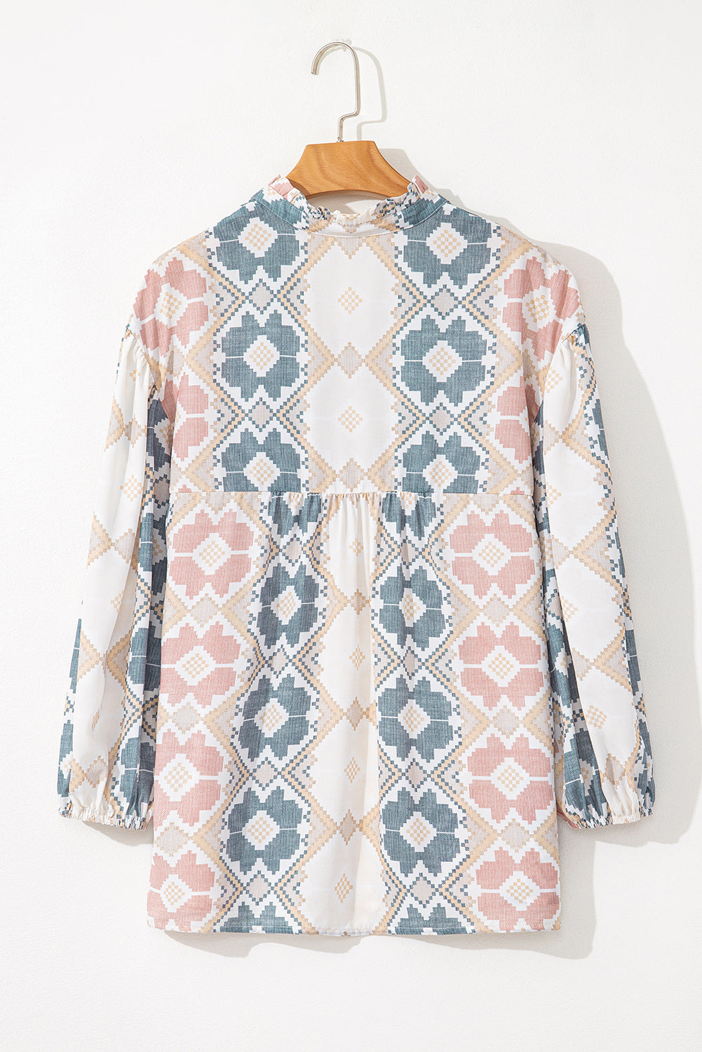 Tassel Tie Neck Balloon Sleeve Blouse-TOPS / DRESSES-[Adult]-[Female]-2022 Online Blue Zone Planet