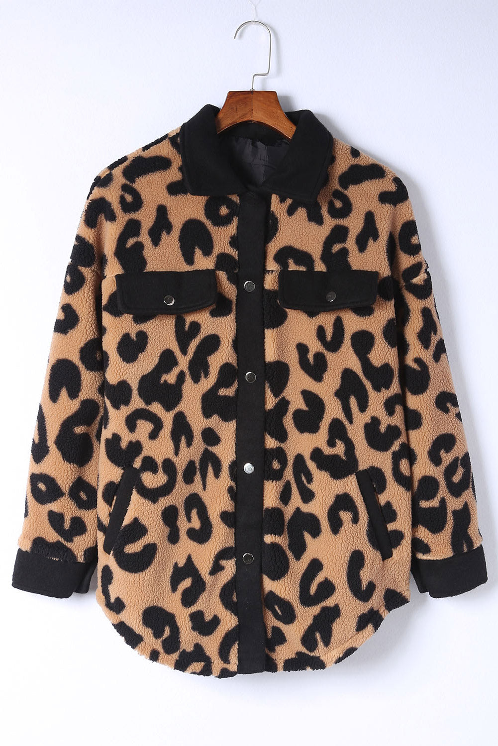 Leopard Button Up Long Sleeve Jacket-TOPS / DRESSES-[Adult]-[Female]-2022 Online Blue Zone Planet