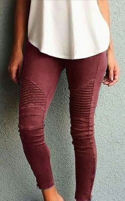 Full Size Run Mineral Wash Cropped Skinny Pants-BOTTOM SIZES SMALL MEDIUM LARGE-[Adult]-[Female]-Wine red-XL-2022 Online Blue Zone Planet