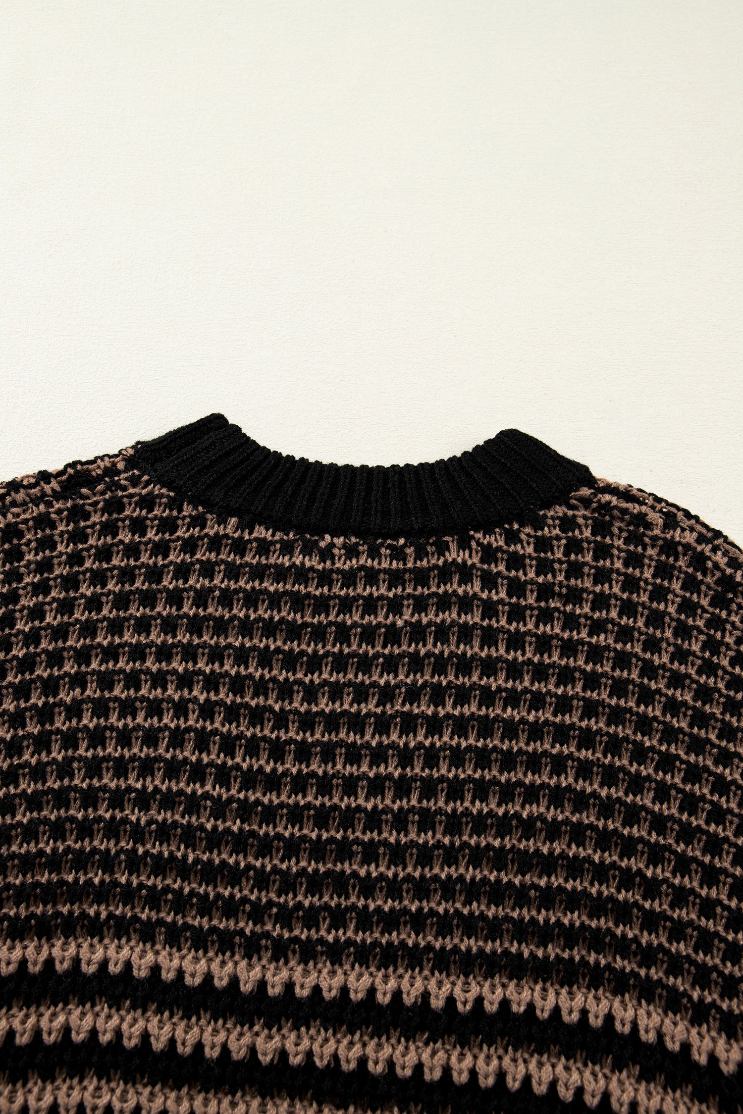 Black Stripe 3/4 Draped Sleeve Slouchy Sweater-TOPS / DRESSES-[Adult]-[Female]-2022 Online Blue Zone Planet