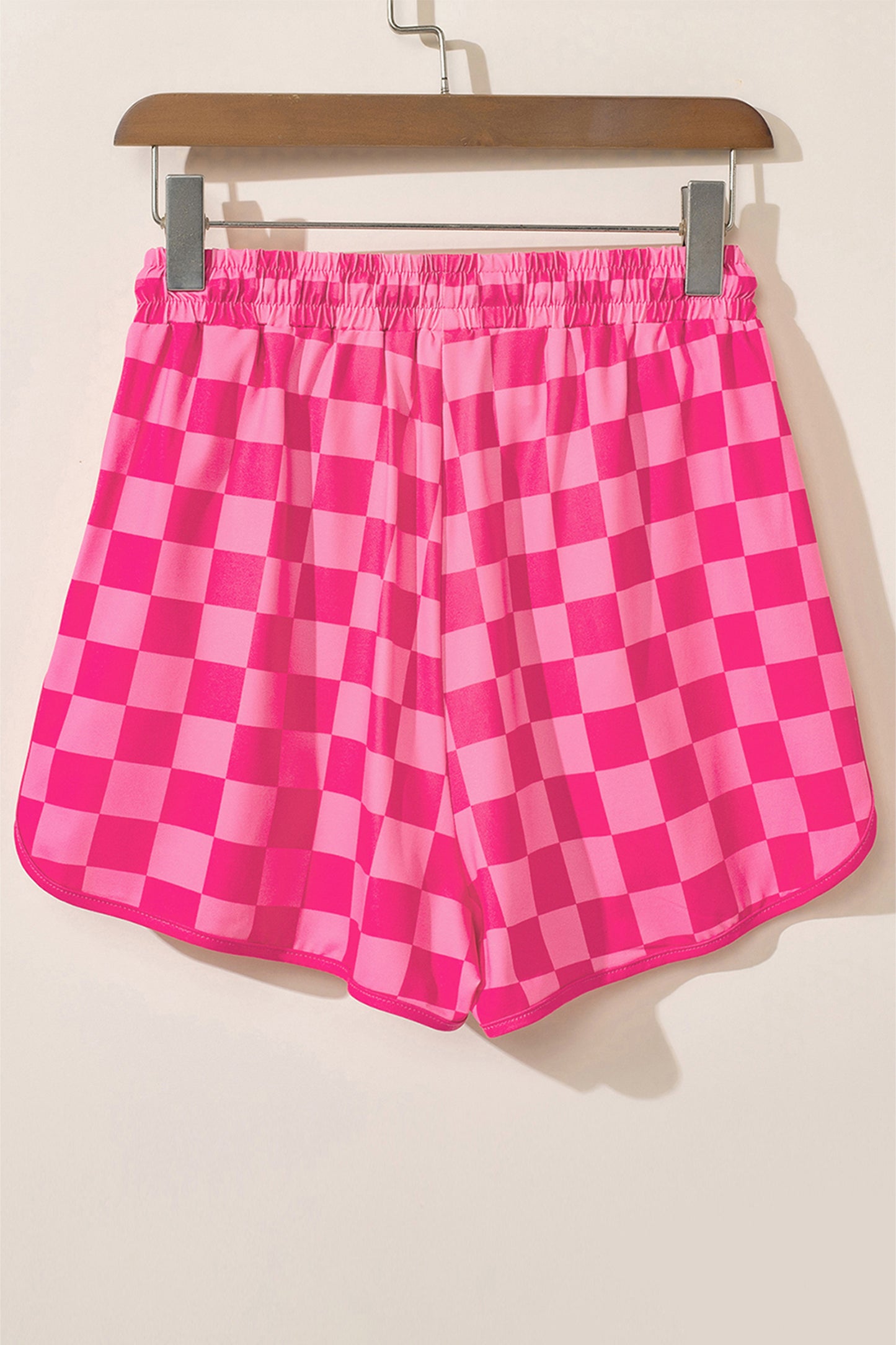 Multicolour Checkered Drawstring Elastic Waist Casual Shorts-Bottoms/Casual Shorts-[Adult]-[Female]-2022 Online Blue Zone Planet