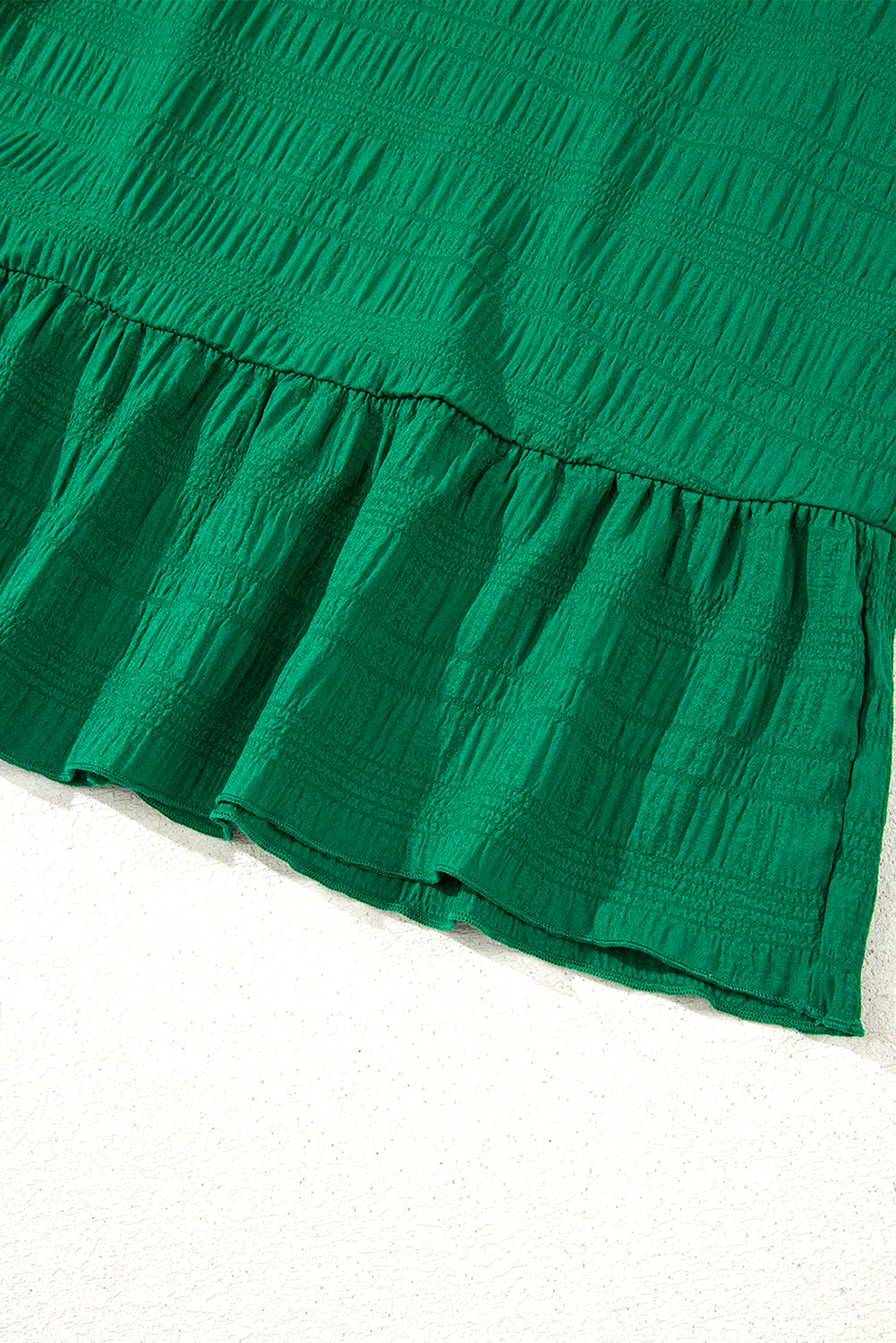Dark Green Textured Flutter Sleeve Ruffled Mini Dress-TOPS / DRESSES-[Adult]-[Female]-2022 Online Blue Zone Planet