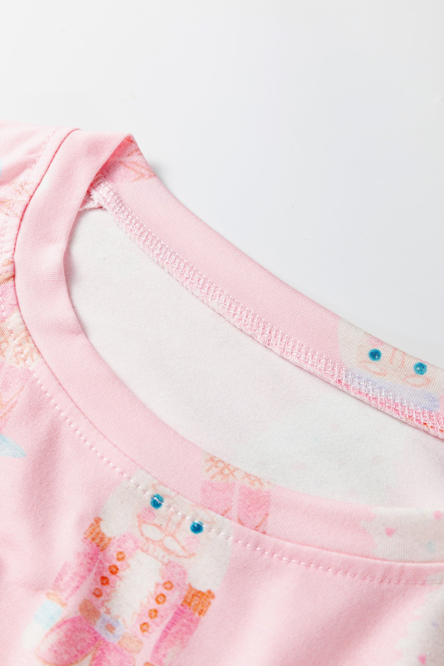 Pink Christmas Tree Nutcracker Print 2pcs Lounge Pant Set-Loungewear & Sleepwear/Loungewear-[Adult]-[Female]-2022 Online Blue Zone Planet