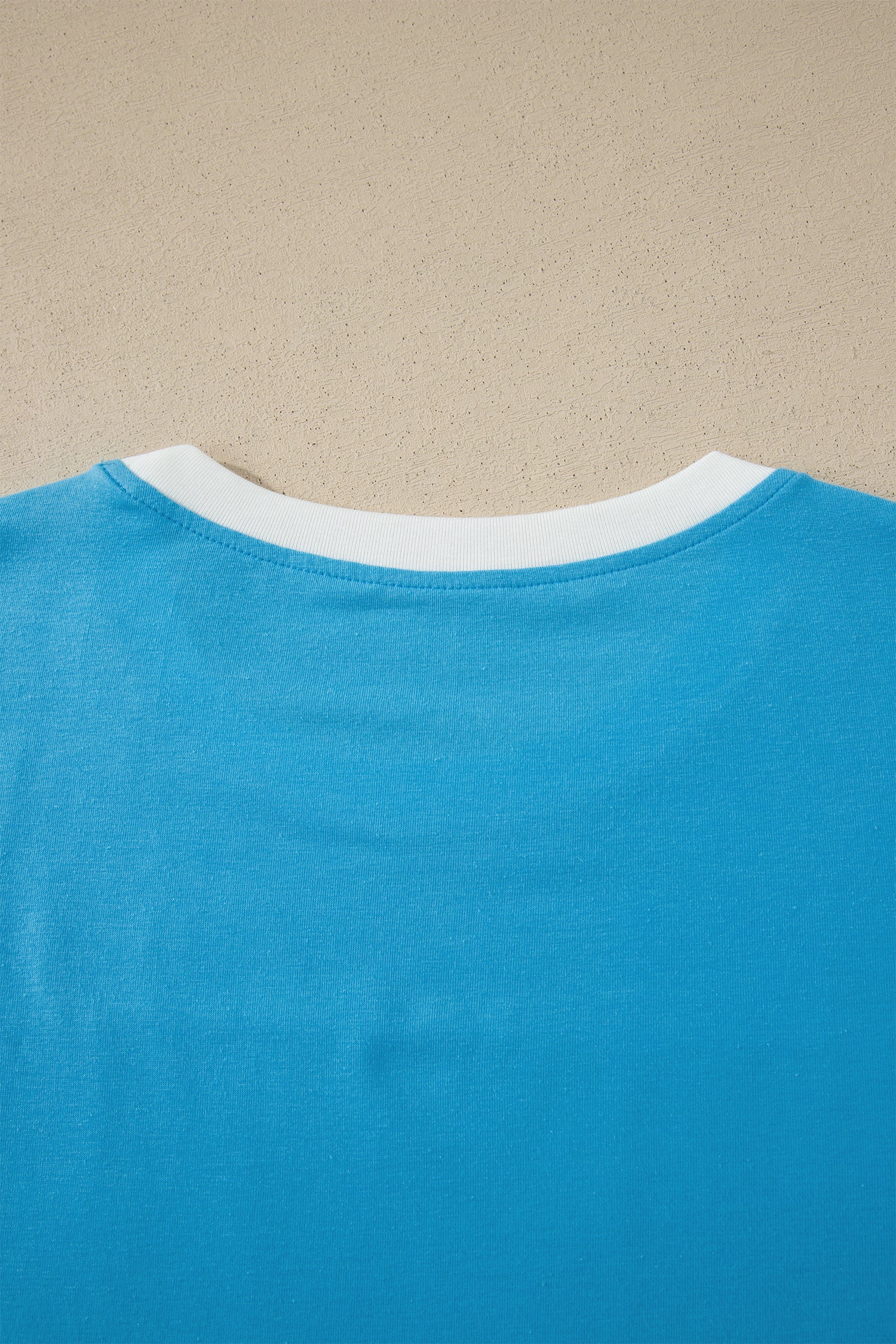 Light Blue Flag Print Patchwork Colorblock July 4th T Shirt-Tops/Tops & Tees-[Adult]-[Female]-2022 Online Blue Zone Planet
