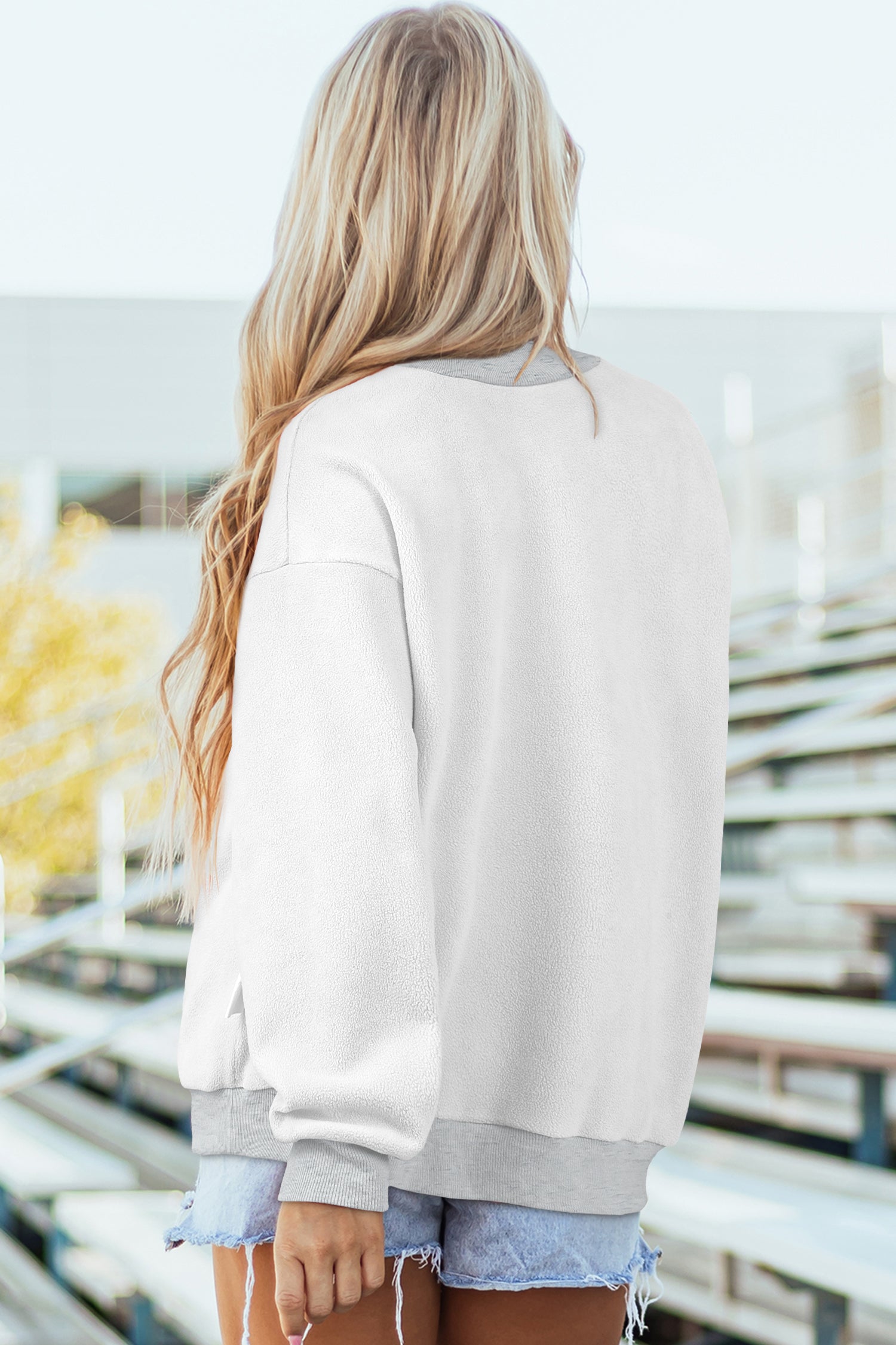 Light Grey AL/ BAMA Double Side Printed Mock Neck Reversible Sweatshirt-Graphic/Graphic Sweatshirts-[Adult]-[Female]-2022 Online Blue Zone Planet